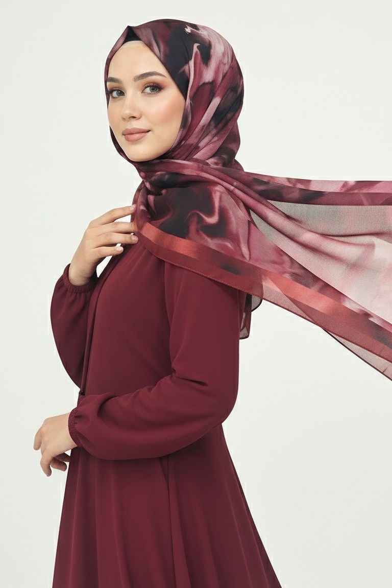 Fluenn Aura Serisi Pamuk Şal - 28001-BORDO - TOFİSA