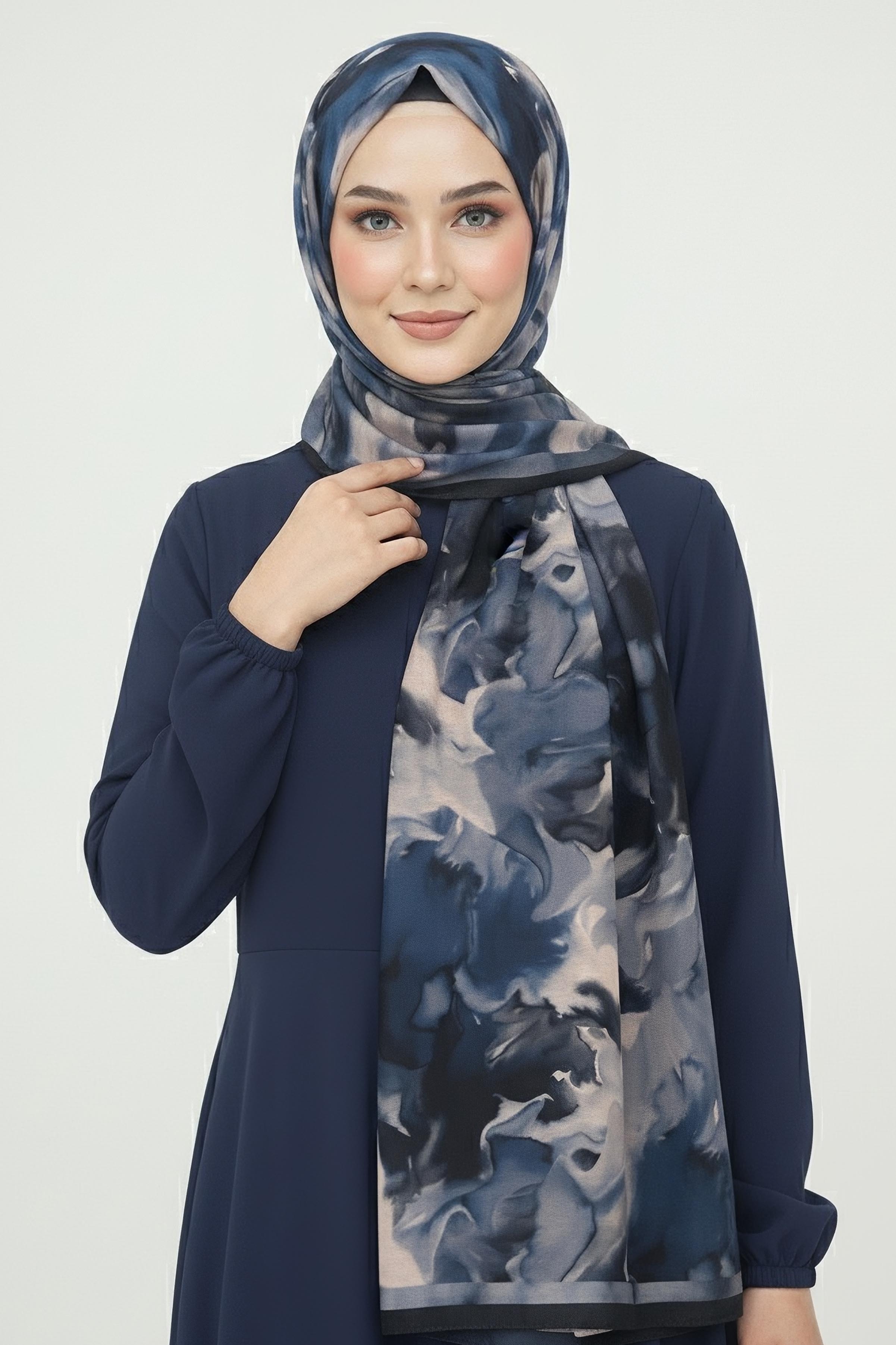 Fluenn Aura Serisi Pamuk Şal - 28001-LACIVERT - 1