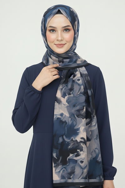 Fluenn Aura Serisi Pamuk Şal - 28001-LACIVERT 