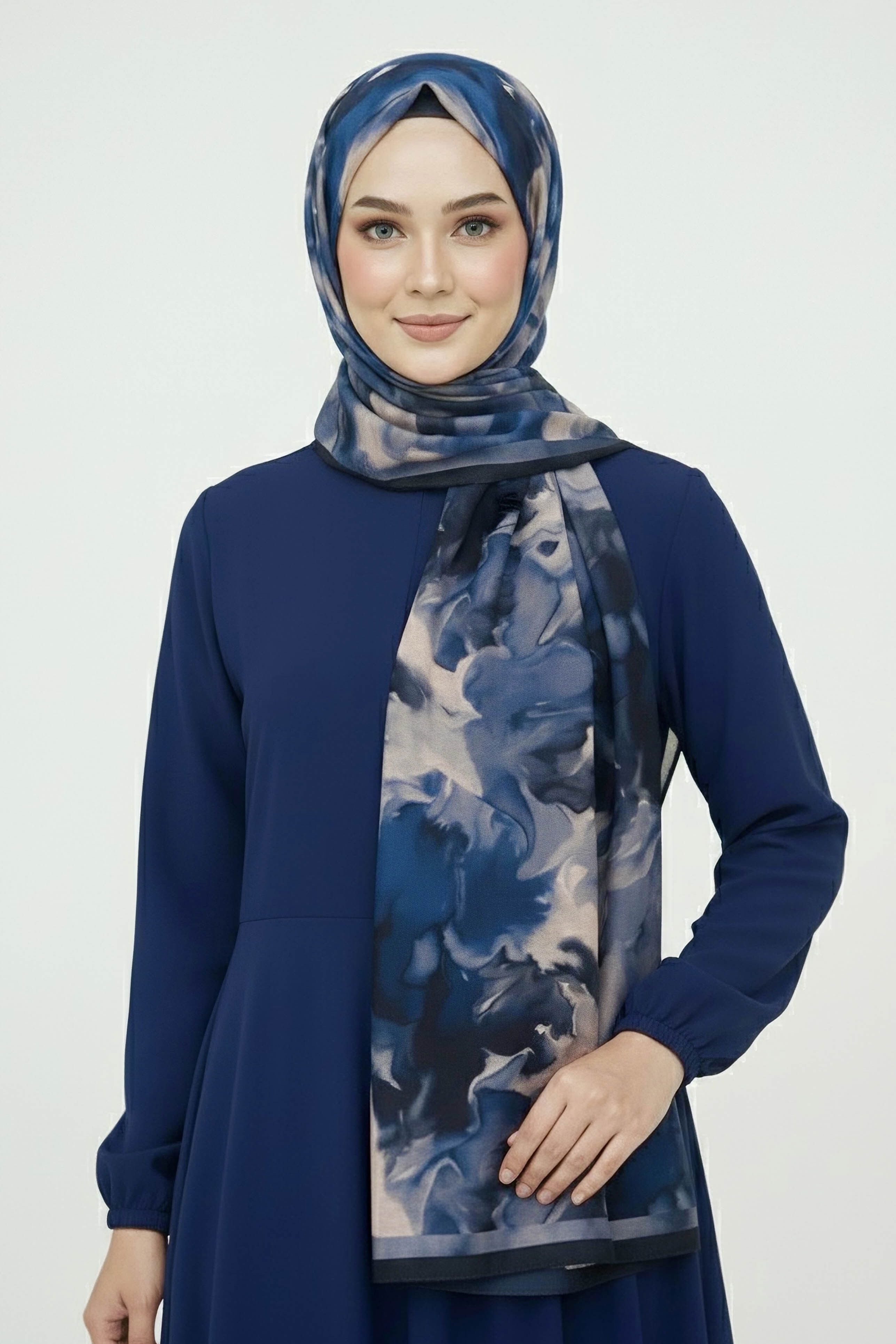 Fluenn Aura Serisi Pamuk Şal - 28186-PETROL - 2