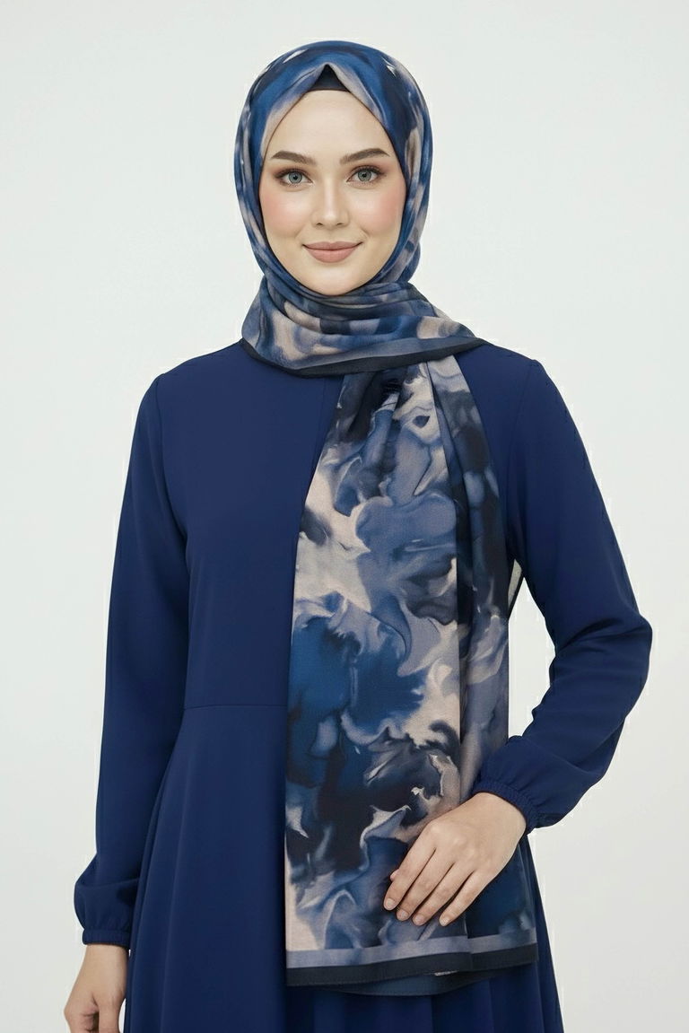 Fluenn Aura Serisi Pamuk Şal - 28186-PETROL - TOFİSA