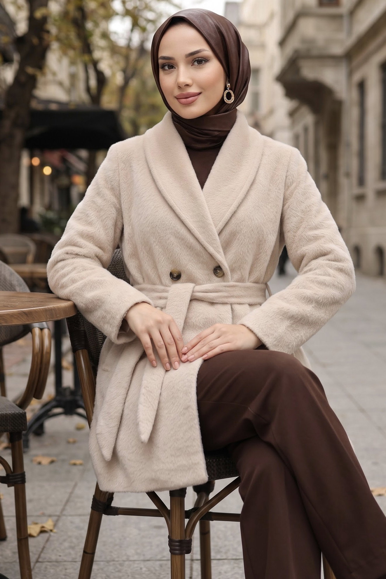 Fox Kaşe Kaban Krem - 29186-KREM - 1