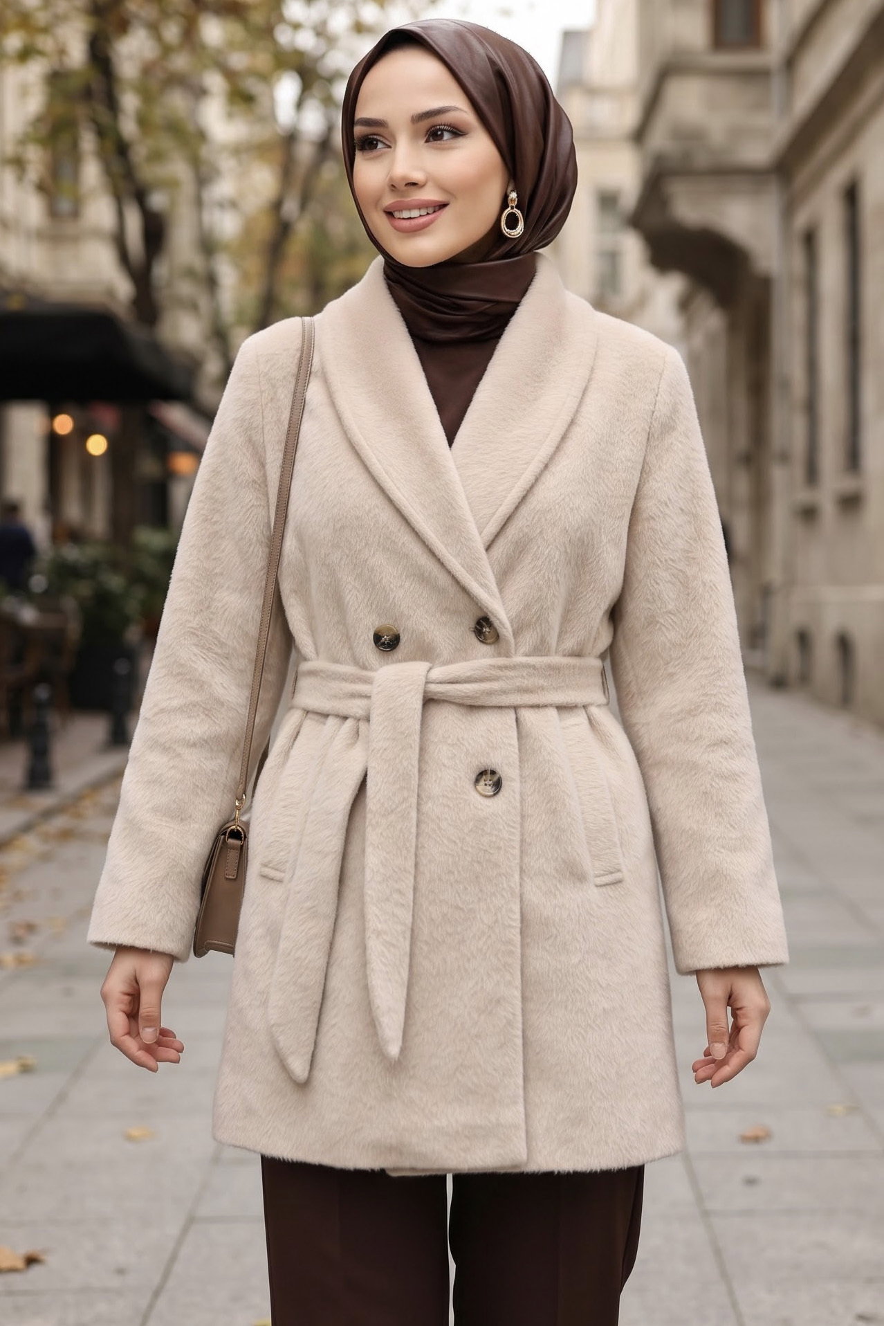 Fox Kaşe Kaban Krem - 29186-KREM - 2