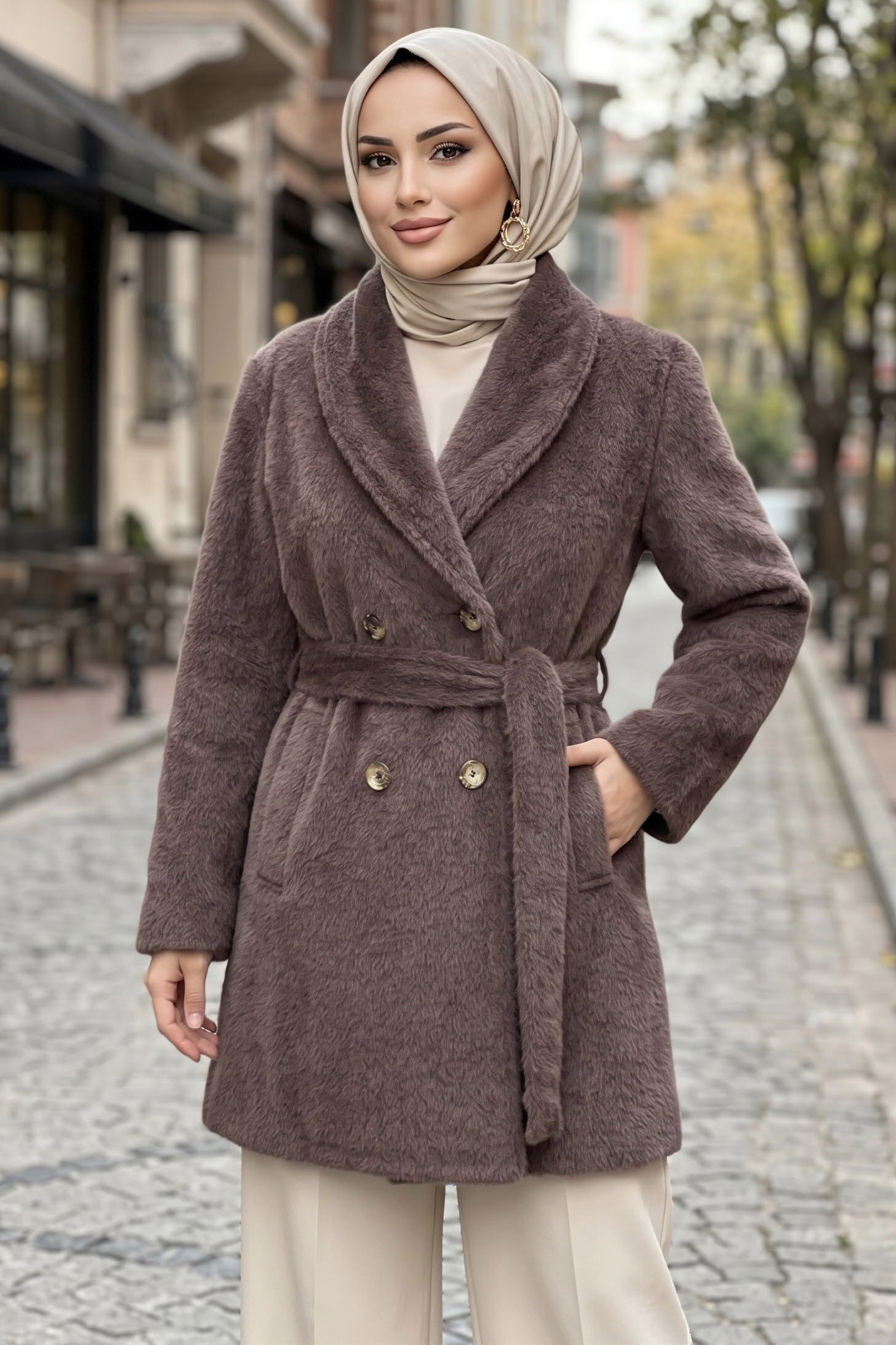Fox Kaşe Kaban Vizon - 29186-VIZON - 1