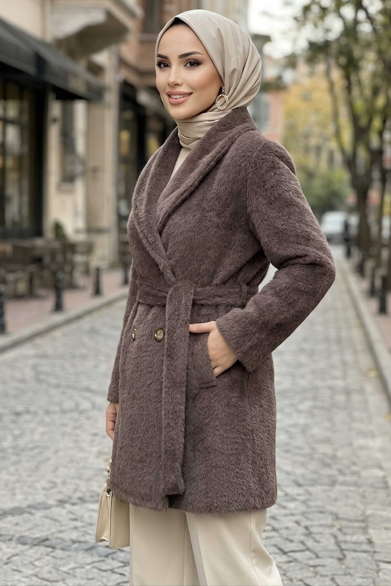 Fox Kaşe Kaban Vizon - 29186-VIZON - 2