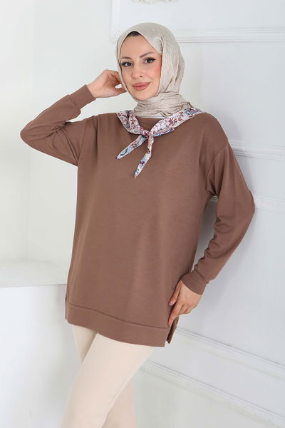 Fularlı Modal Tunik - 27873-VIZON 