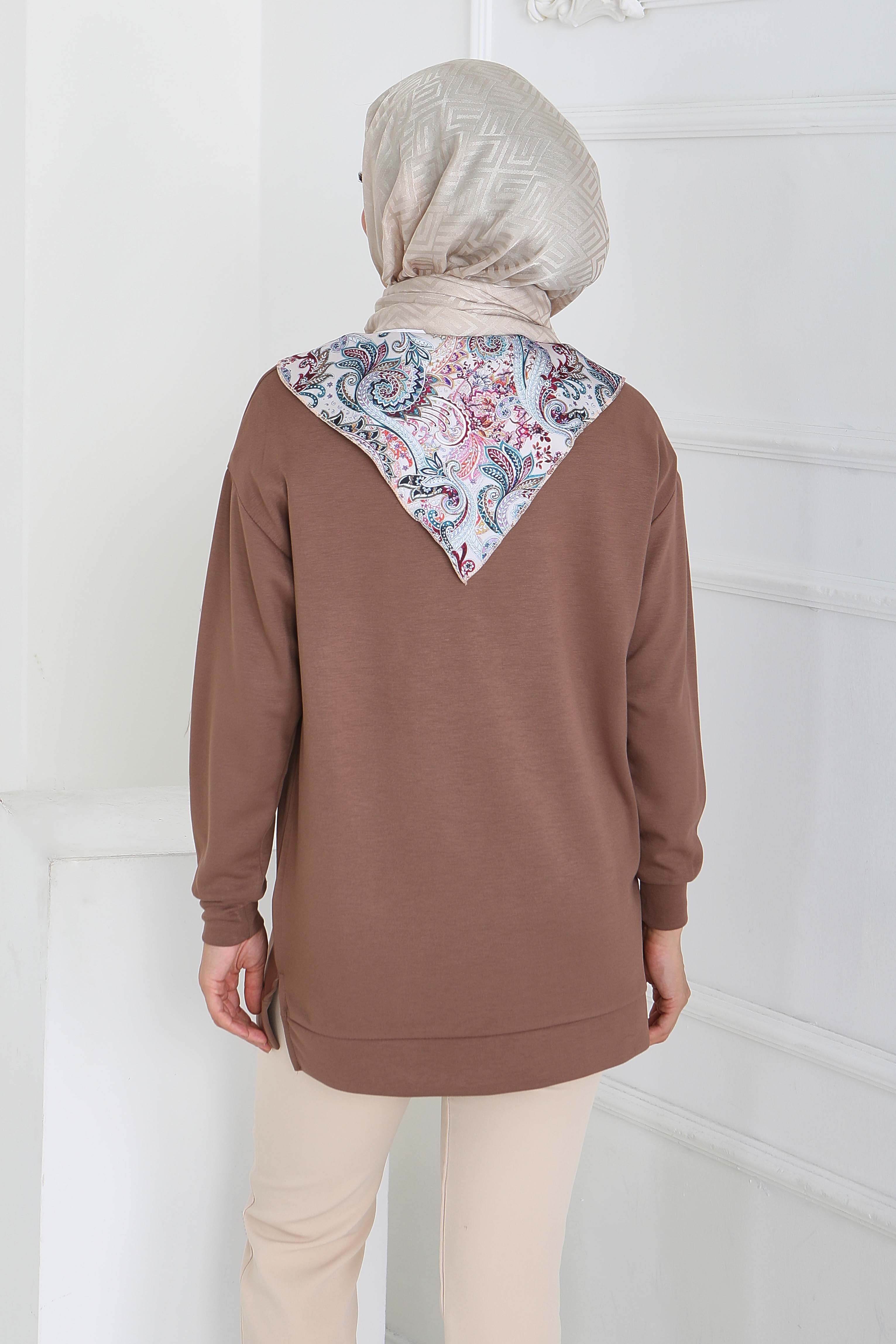 Fularlı Modal Tunik - 27873-VIZON - 4