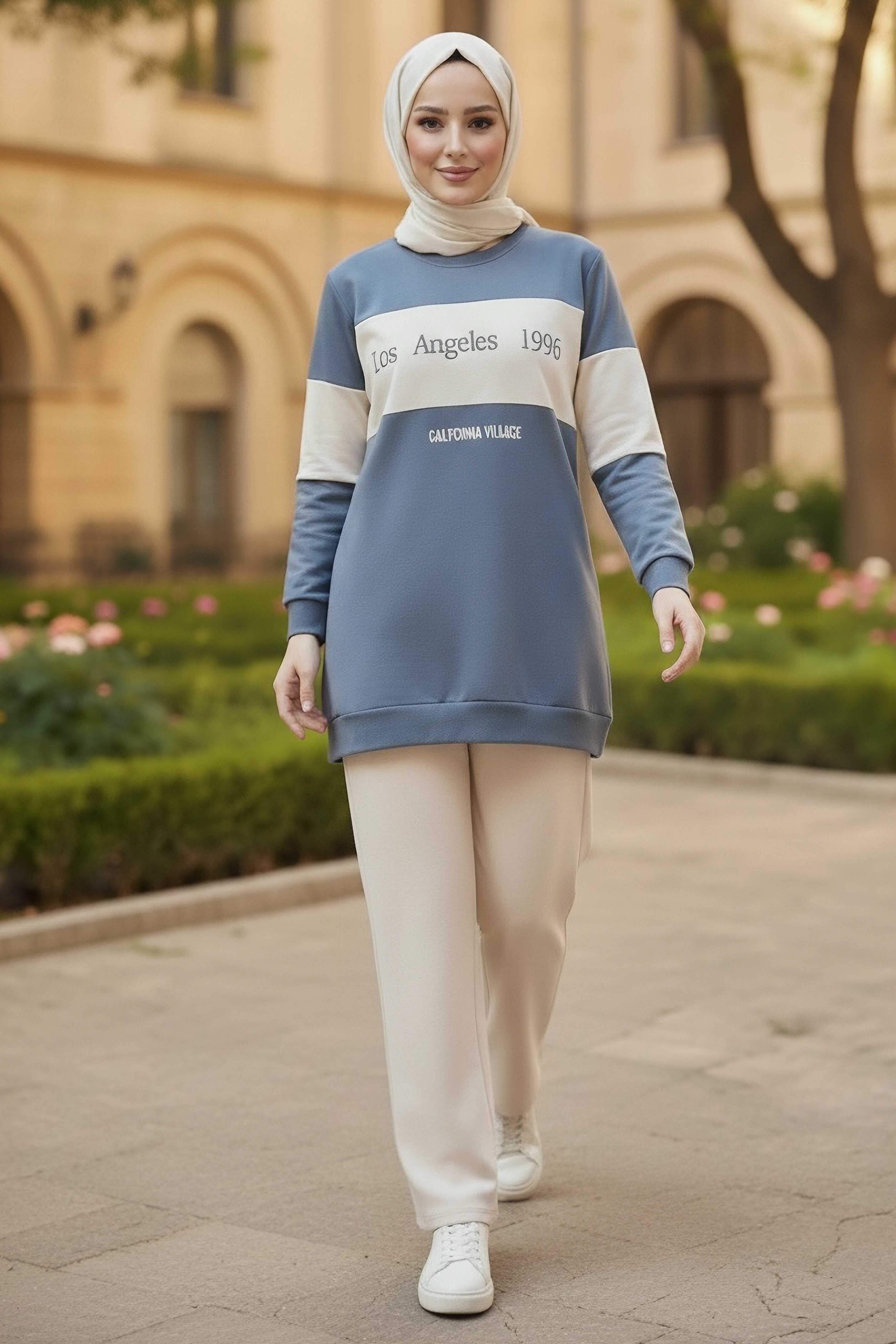 Garnili Baskılı İki İplik Takım - 2063-GRI - 2