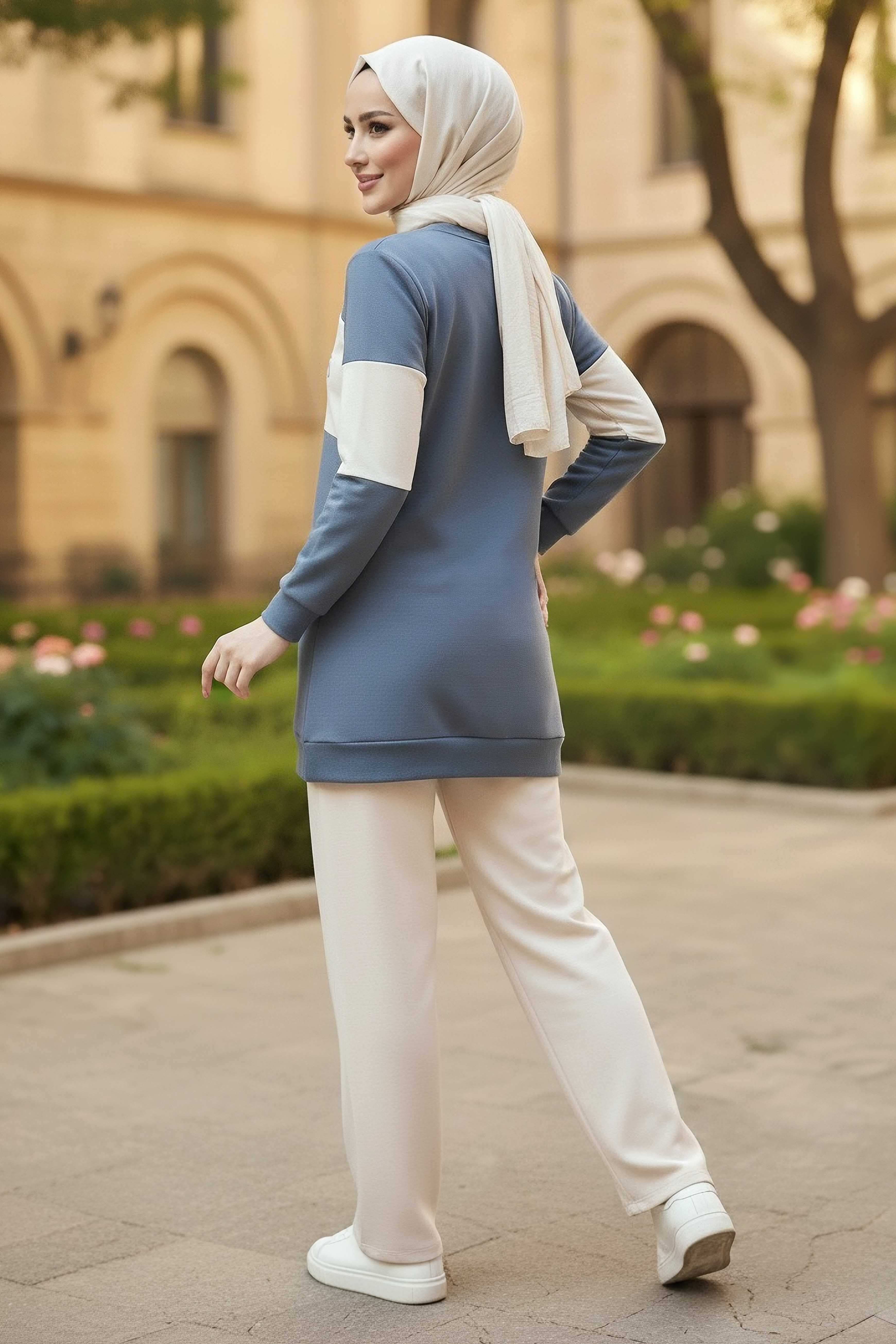 Garnili Baskılı İki İplik Takım - 2063-GRI - 3