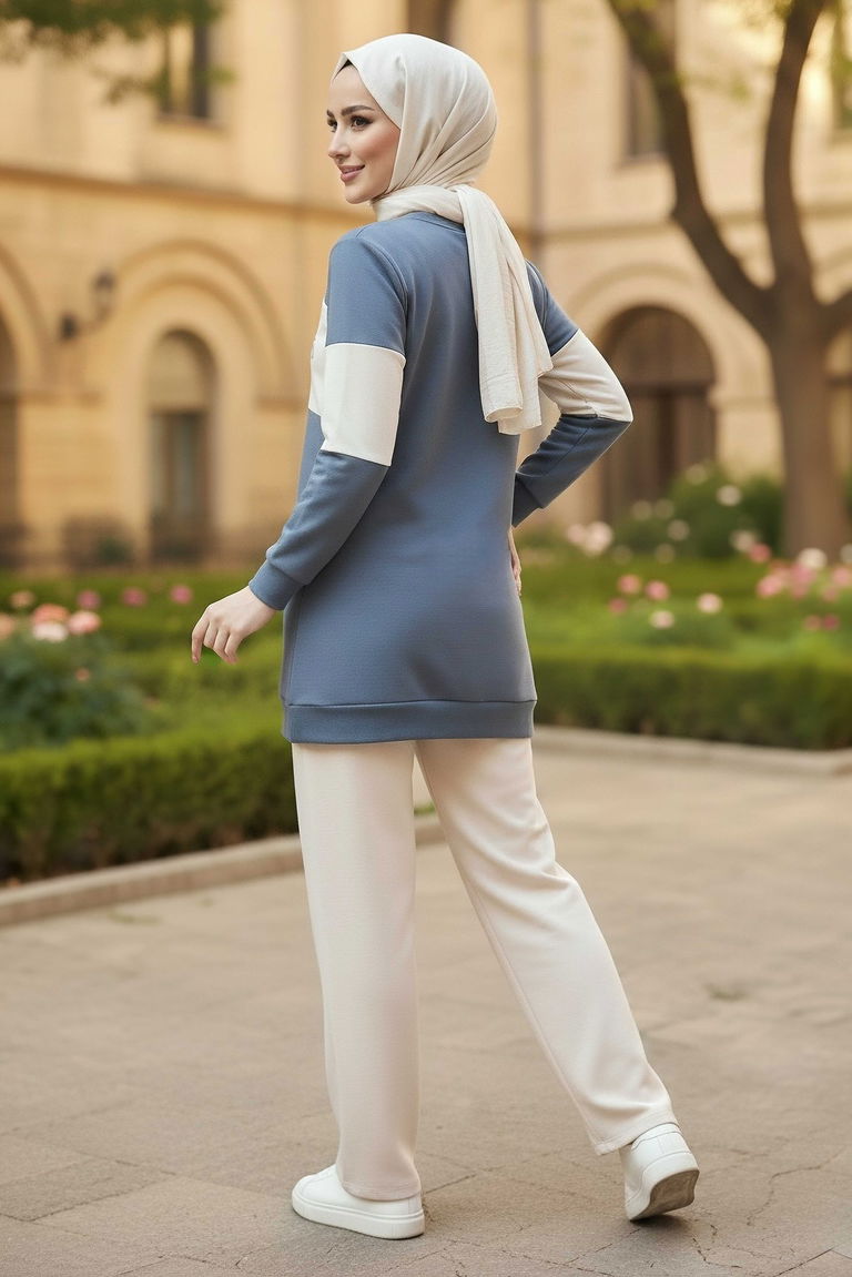 Garnili Baskılı İki İplik Takım - 2063-GRI - TOFİSA