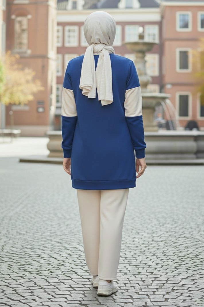 Garnili Baskılı İki İplik Takım - 2063-INDIGO - 3