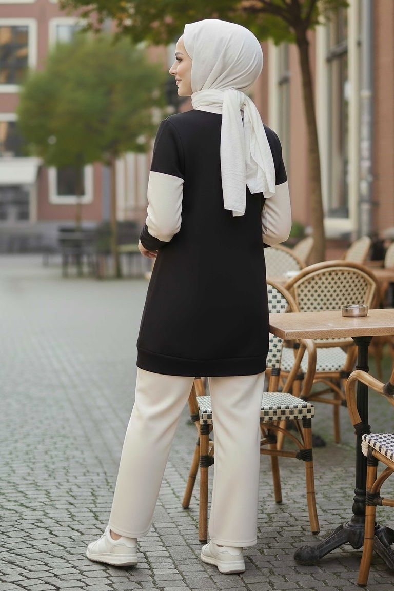 Garnili Baskılı İki İplik Takım - 2063-SIYAH - TOFİSA