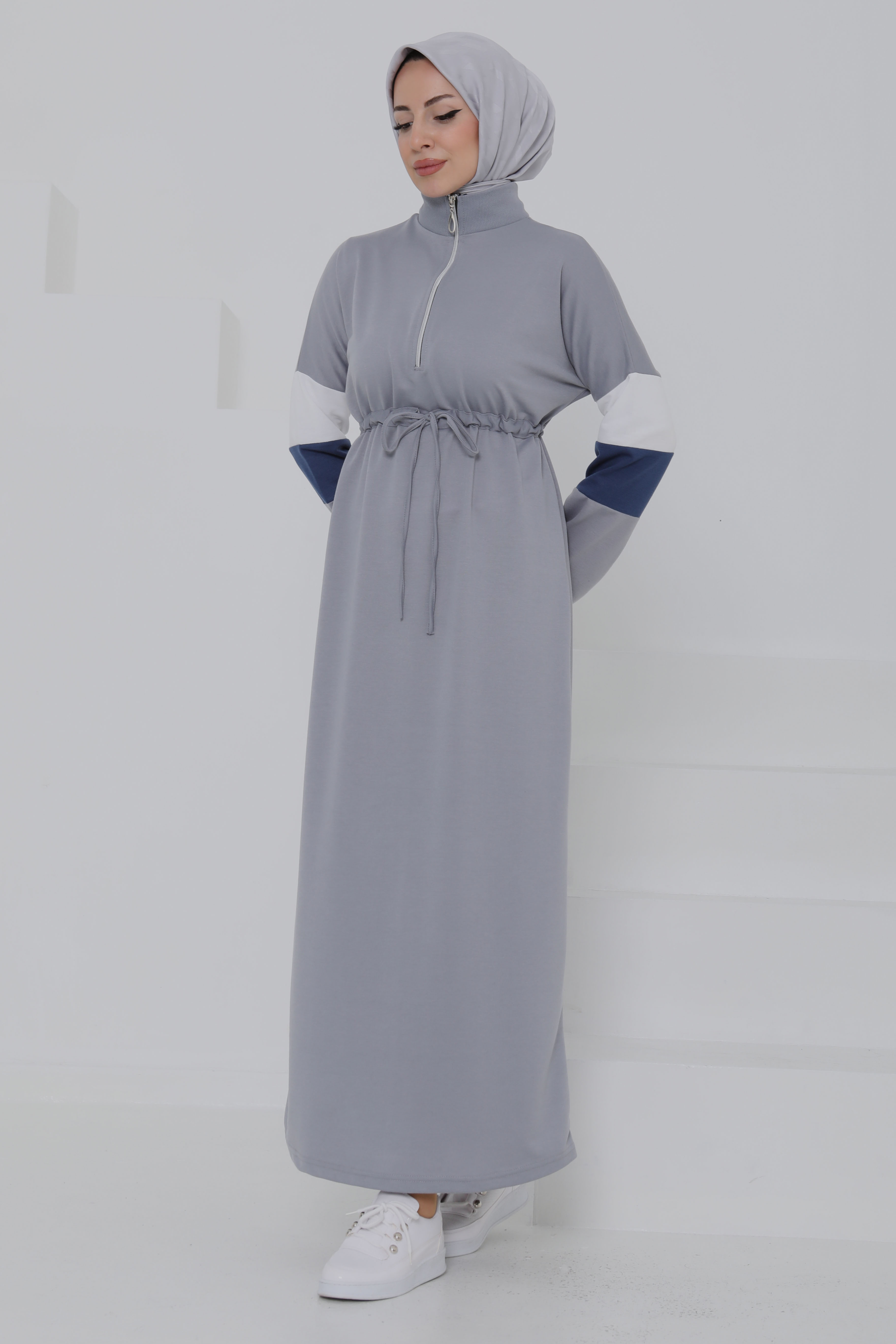 Garnili Fermuarlı Elbise - 27047 - 3