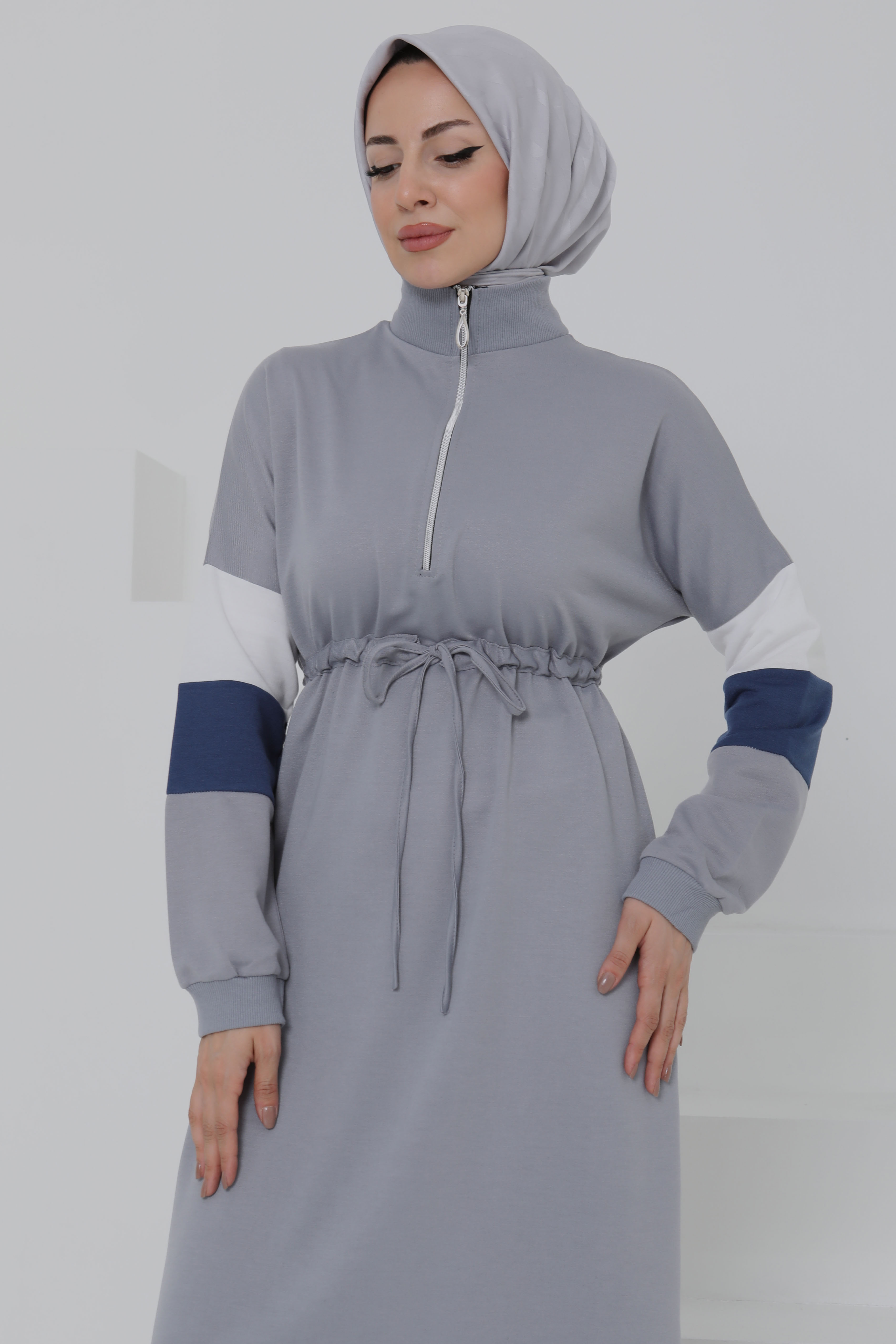 Garnili Fermuarlı Elbise - 27047 - 4