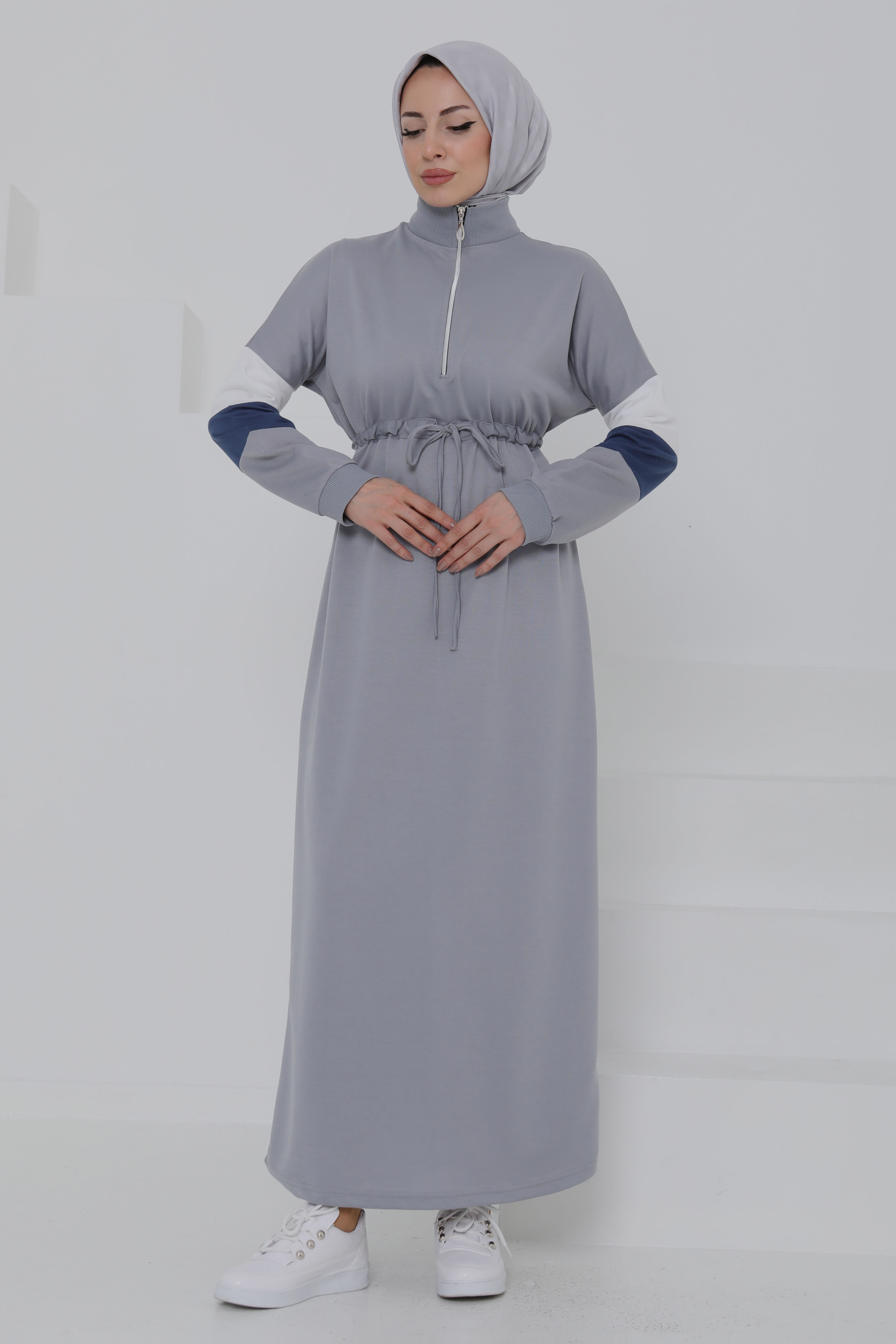 Garnili Fermuarlı Elbise - 27047 - 5