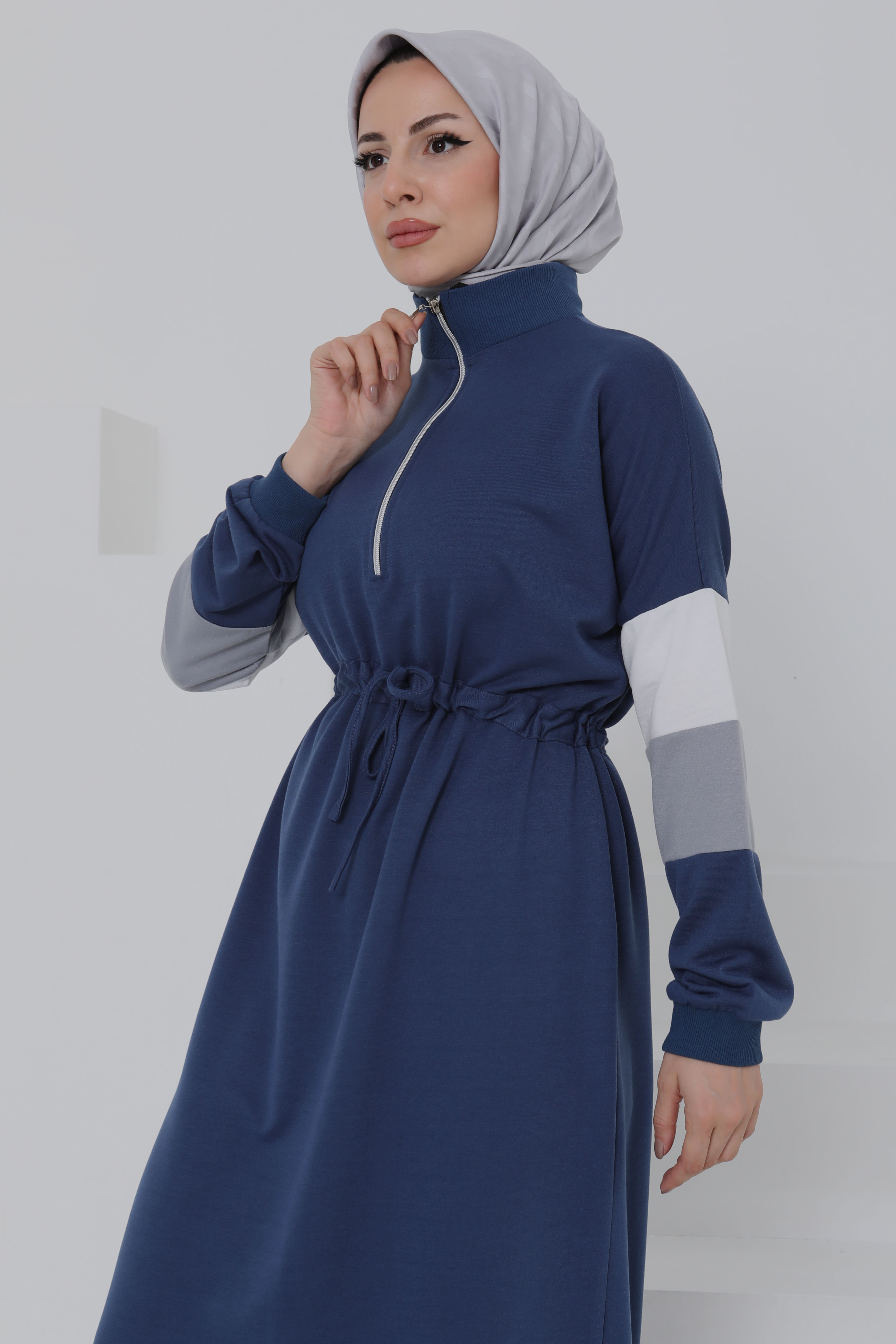 Garnili Fermuarlı Elbise - 27047 - 2