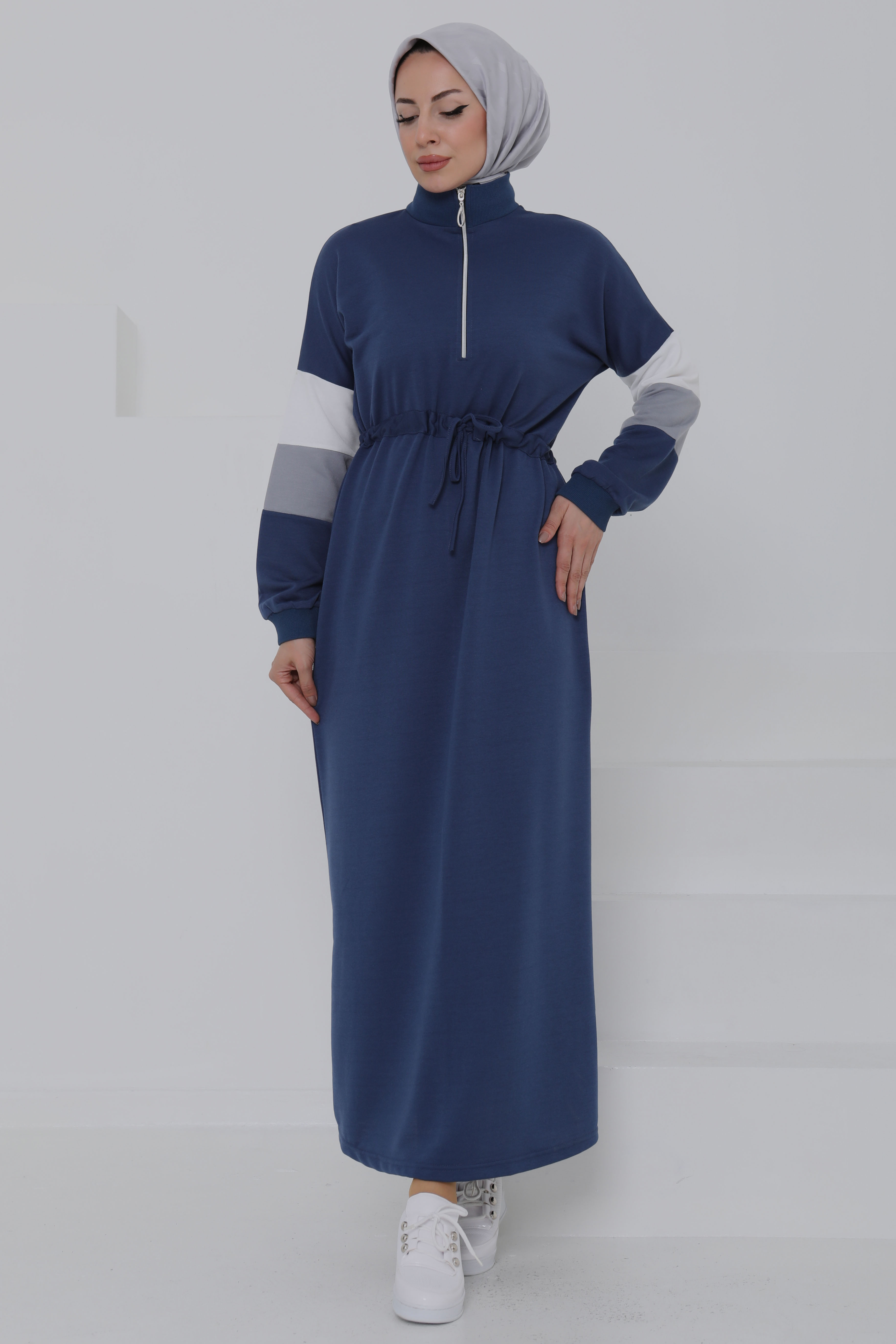 Garnili Fermuarlı Elbise - 27047 - 3