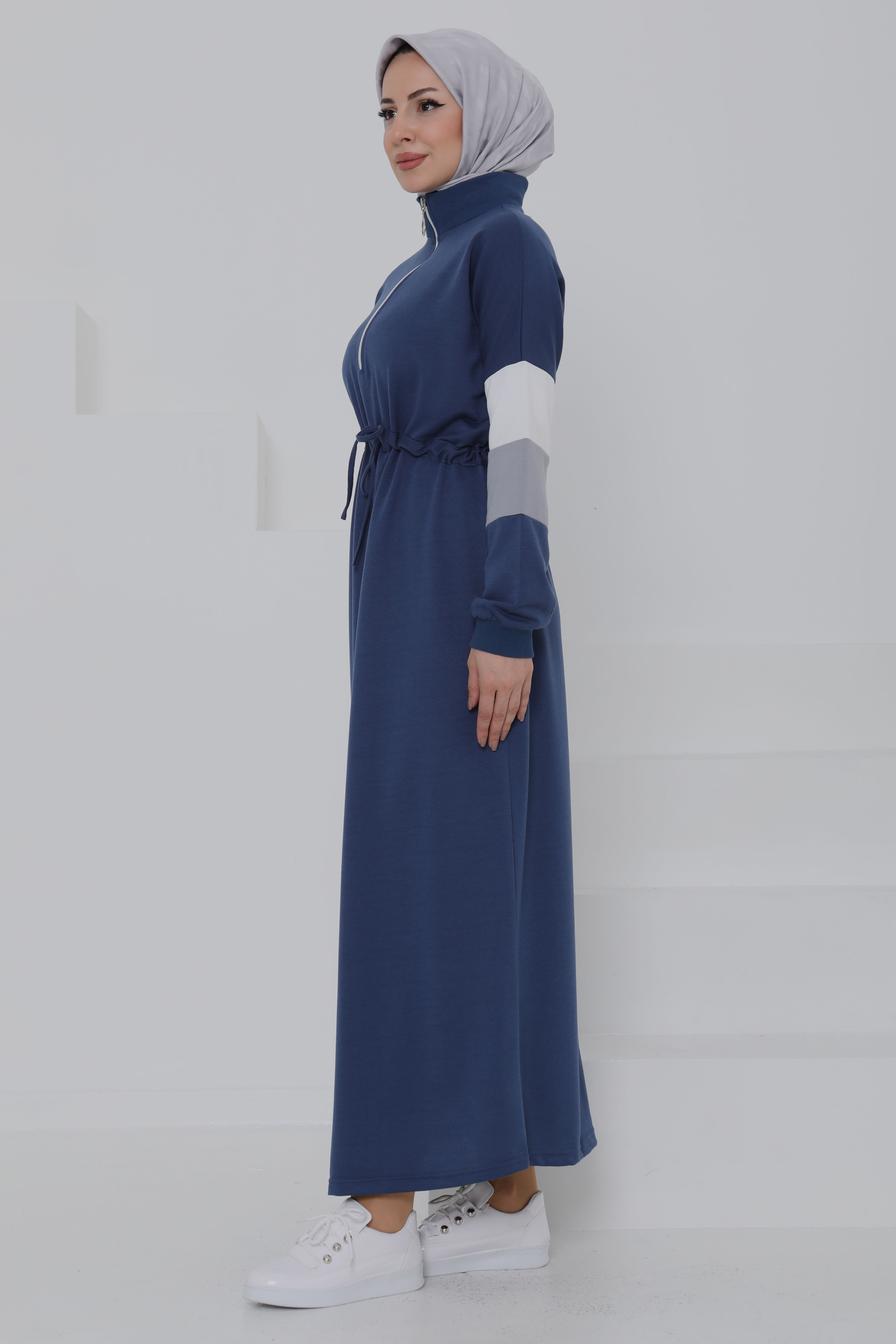 Garnili Fermuarlı Elbise - 27047 - 5