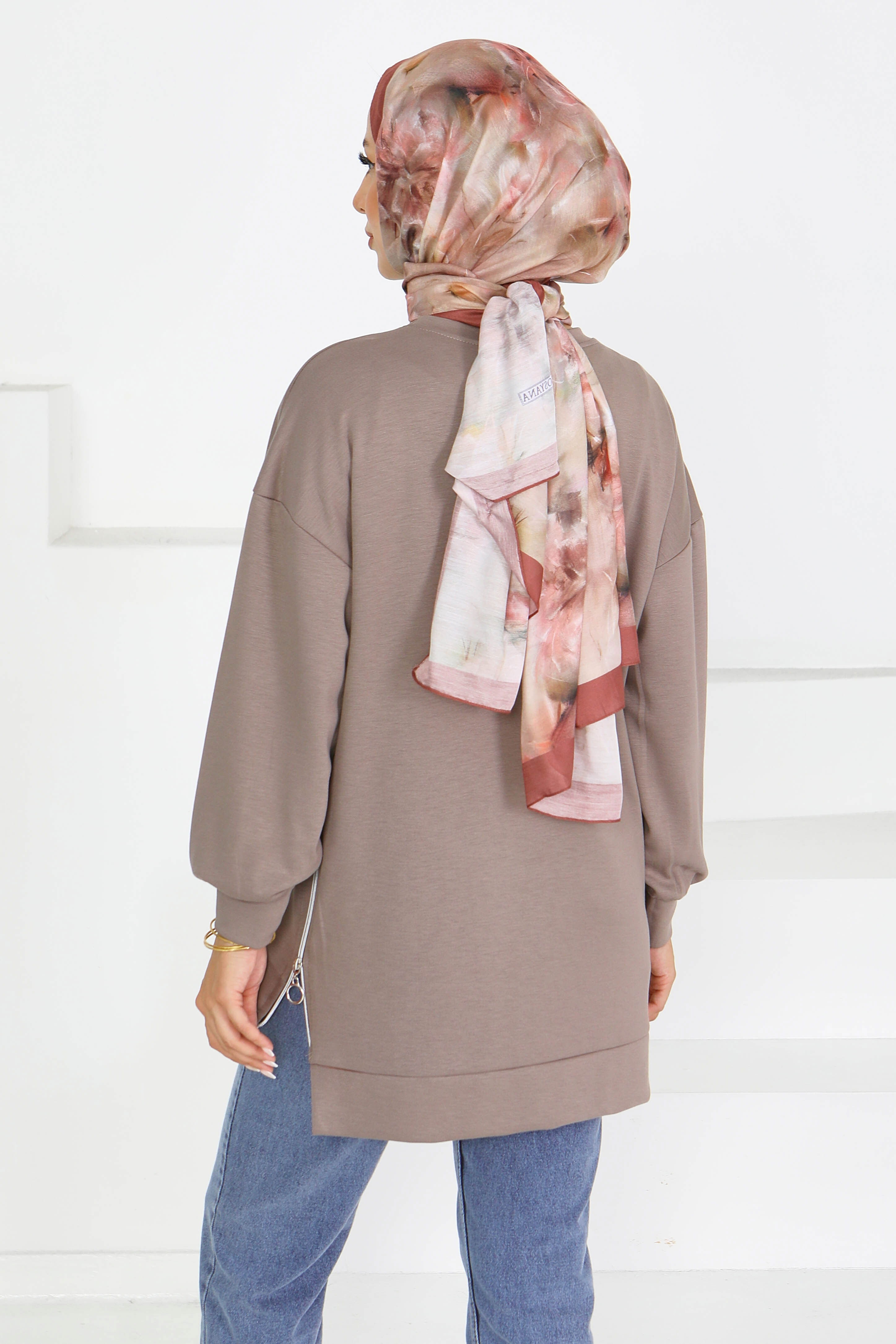Garnili Fermuarlı İki İplik sweatshirt - 27610 - 4
