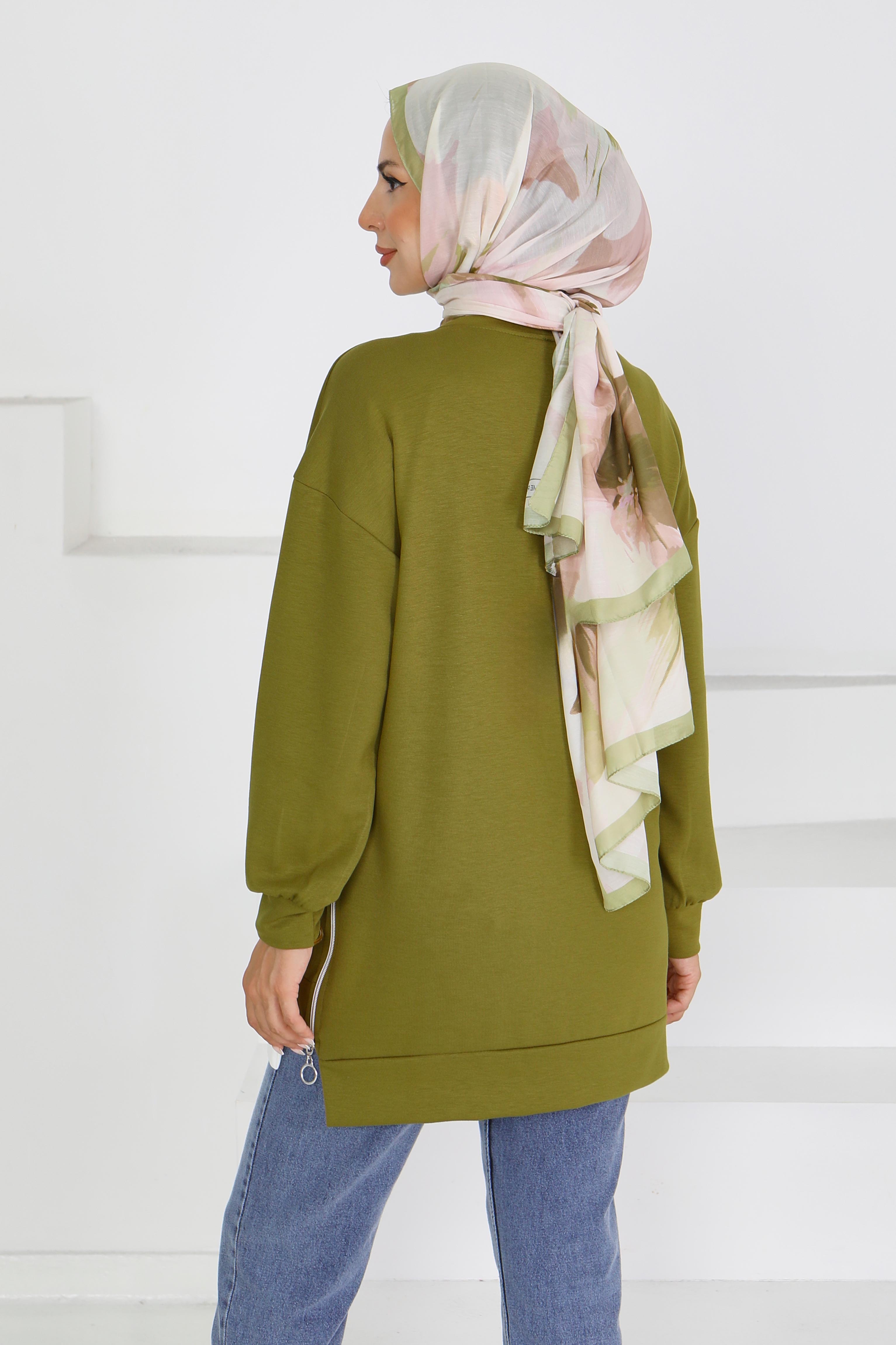 Garnili Fermuarlı İki İplik sweatshirt - 27610 - 6