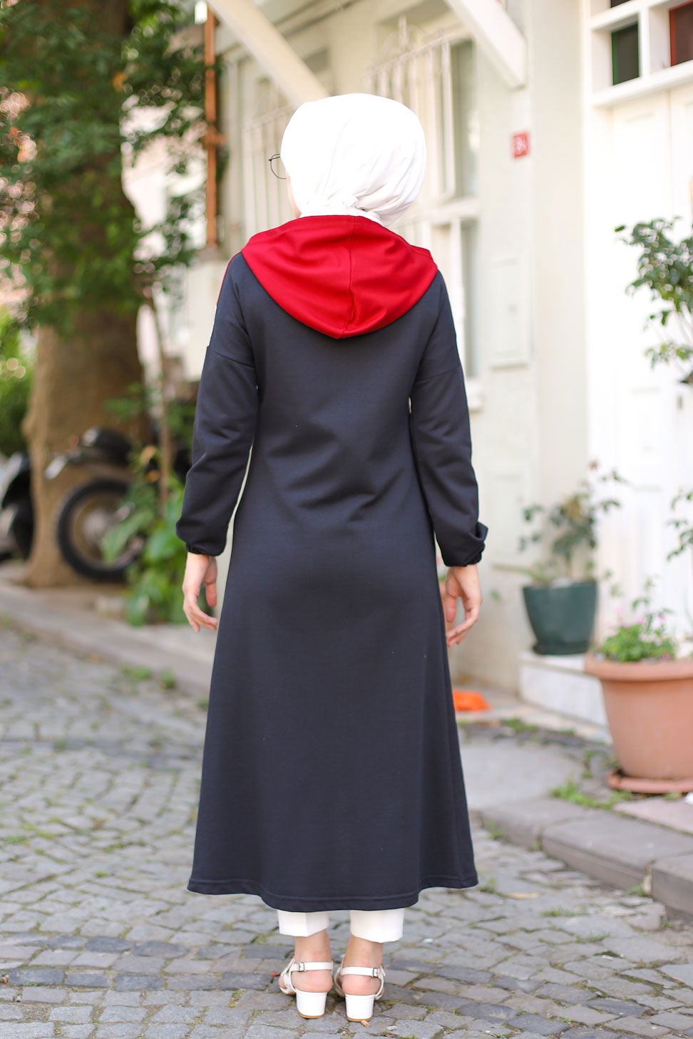 Ferace Sıyah Bordo - 3088 - 6
