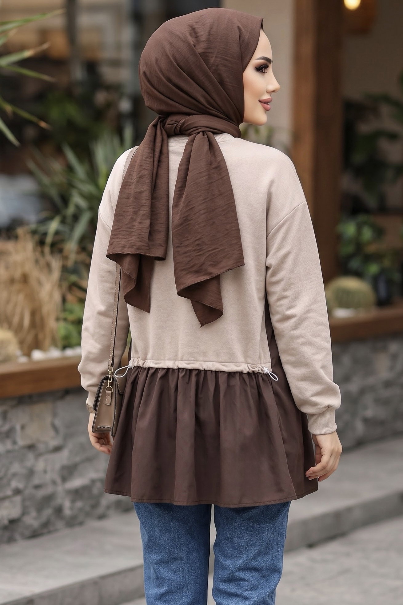 Garnili Lastik Detaylı Bluz Krem - 29291-KREM - 3