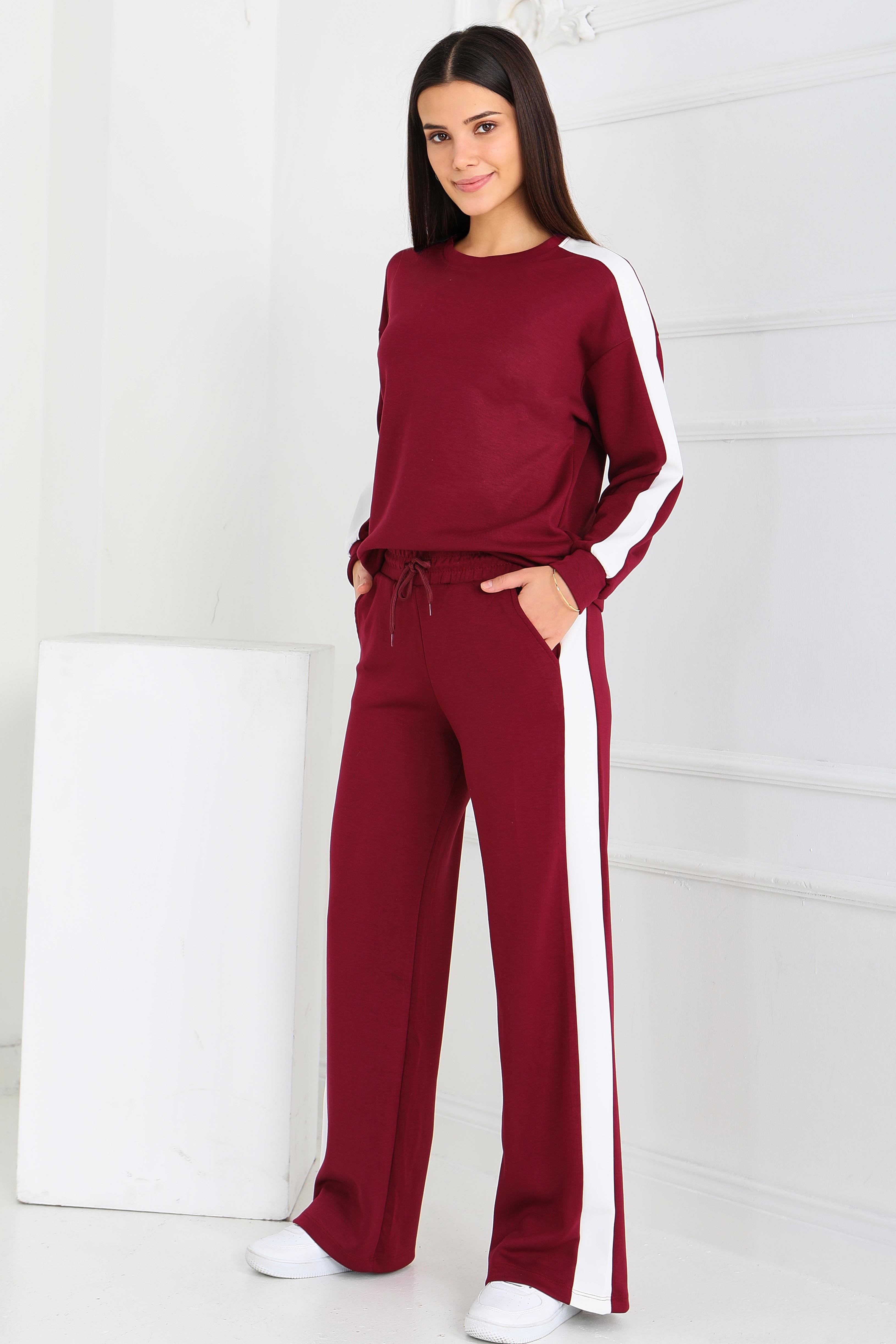Garnili Modal İkili Takım - 27870-BORDO - 2