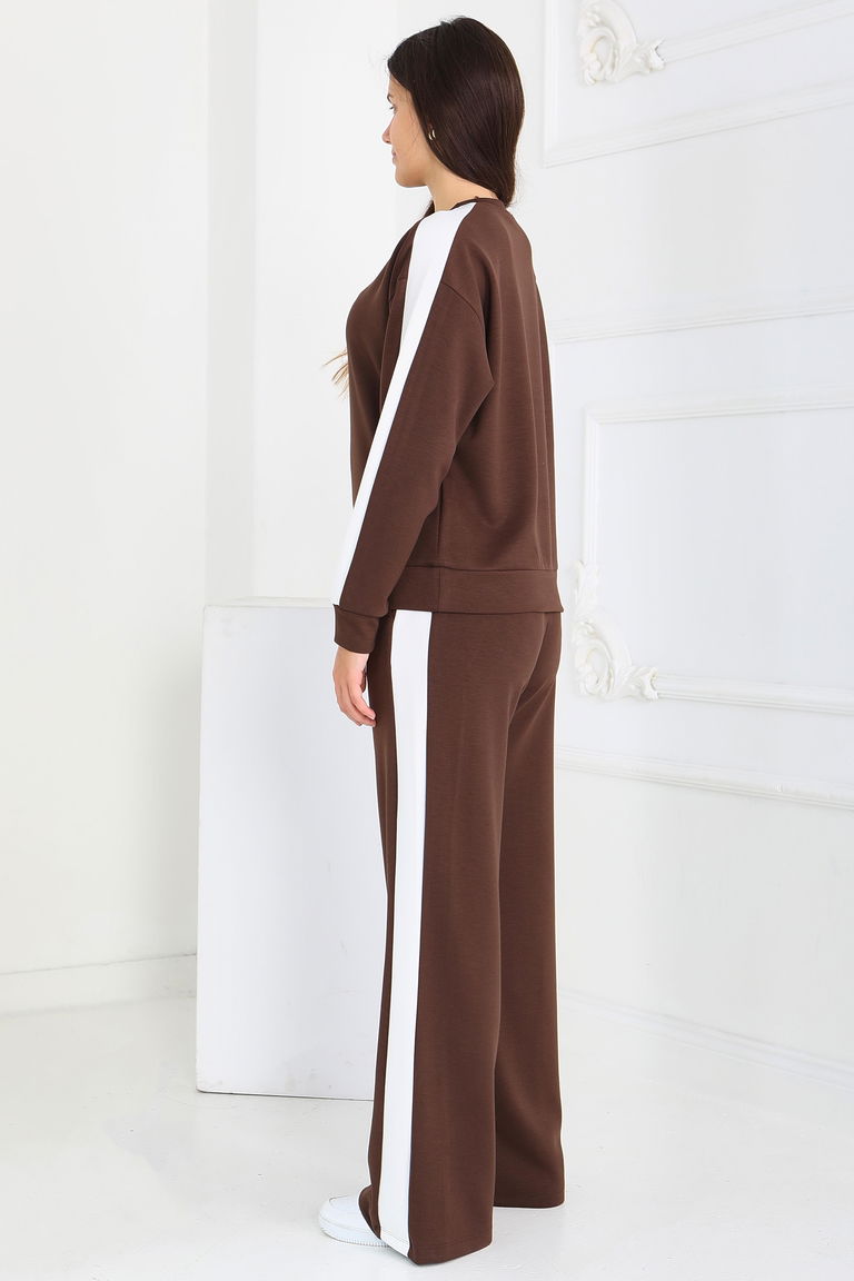 Garnili Modal İkili Takım - 27870-KAHVE - TOFİSA