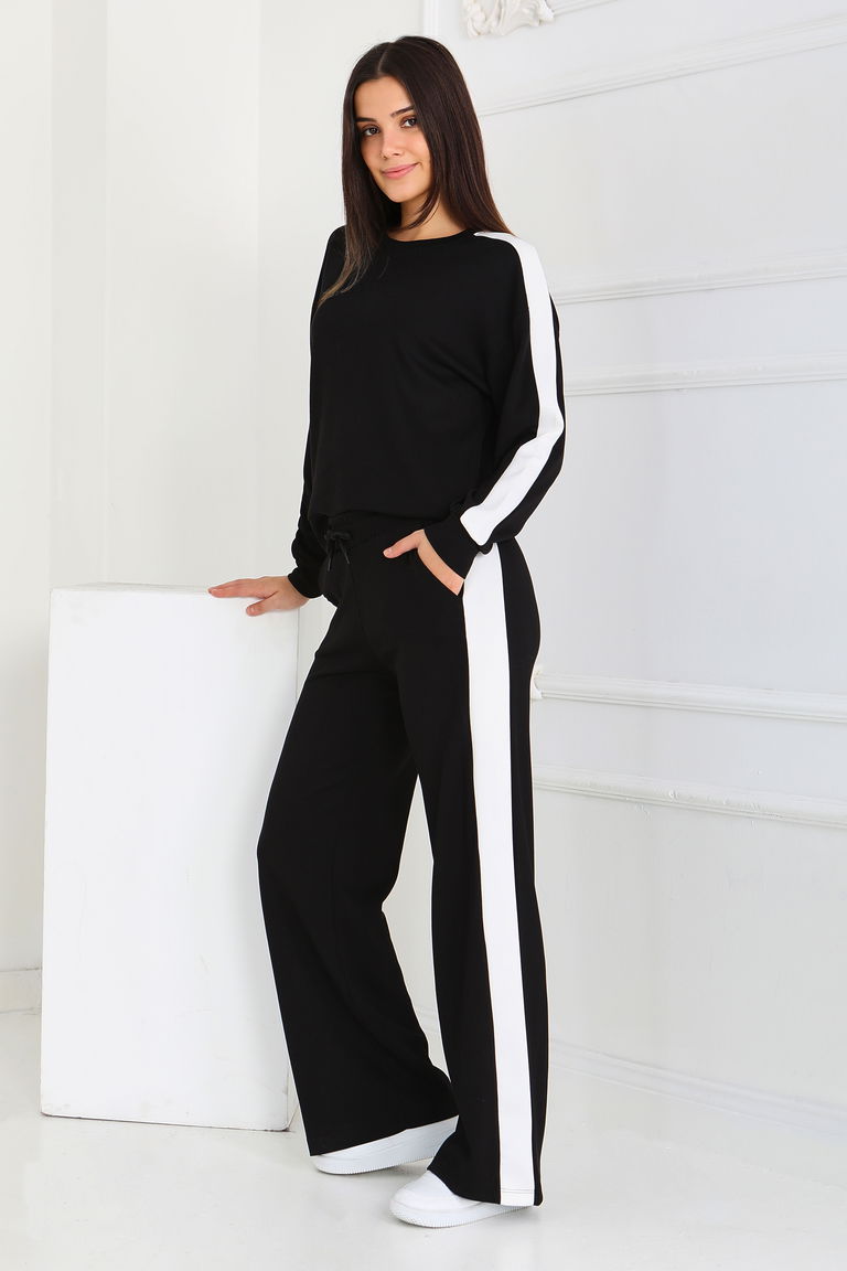 Garnili Modal İkili Takım - 27870-SIYAH - TOFİSA