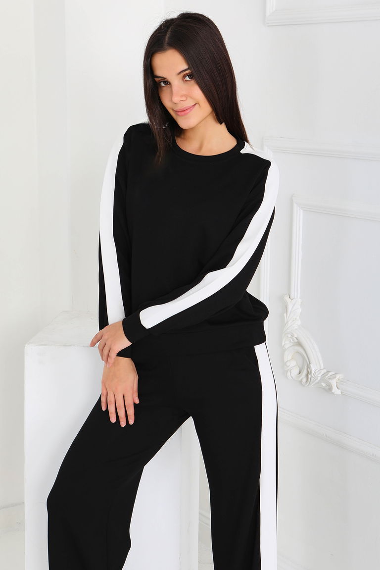 Garnili Modal İkili Takım - 27870-SIYAH - TOFİSA