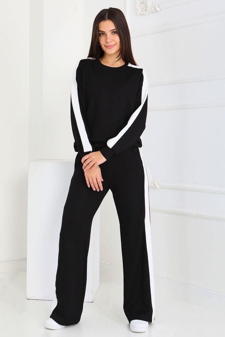 Garnili Modal İkili Takım - 27870-SIYAH - TOFİSA