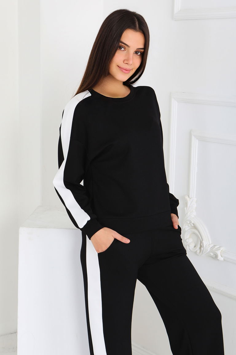 Garnili Modal İkili Takım - 27870-SIYAH - TOFİSA