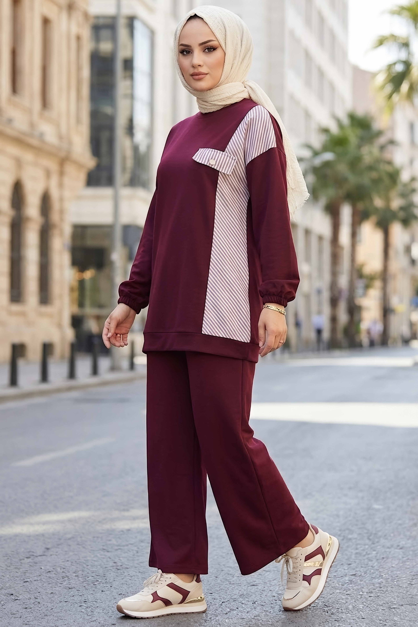 Garnili Oysh Modal Takım Bordo - 28921-BORDO - 1