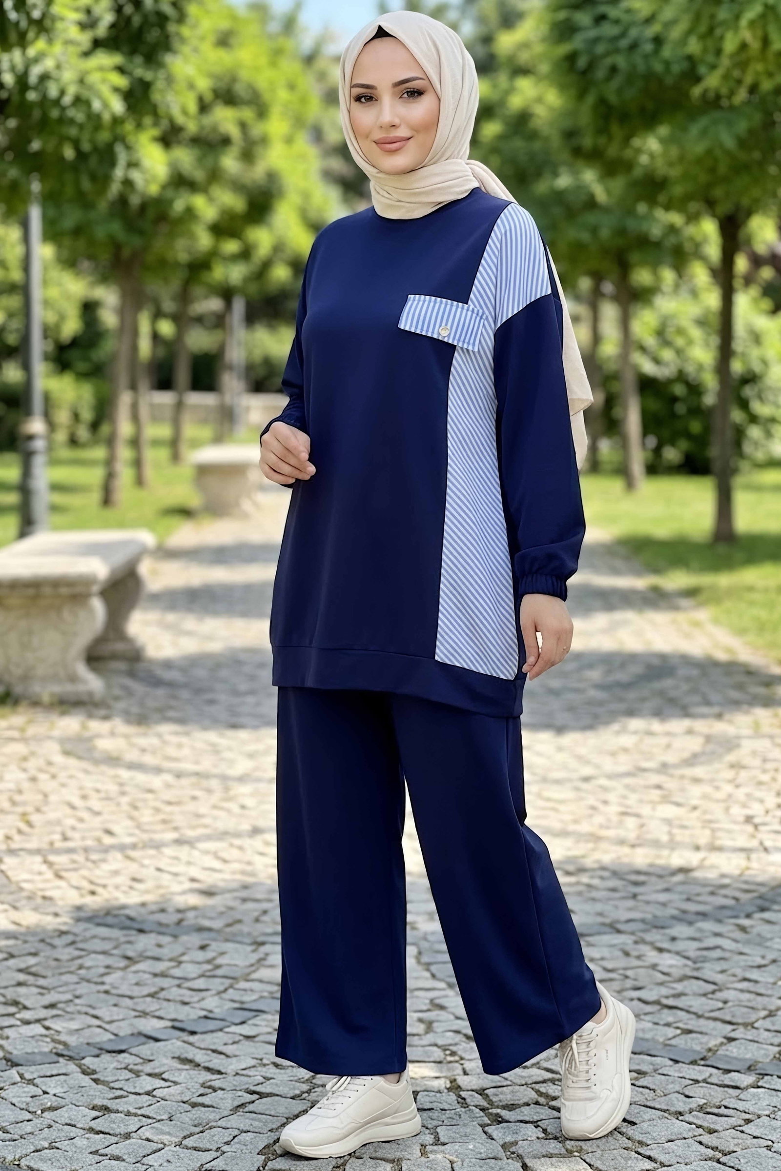 Garnili Oysh Modal Takım Lacivert - 28921-LACIVERT - 1