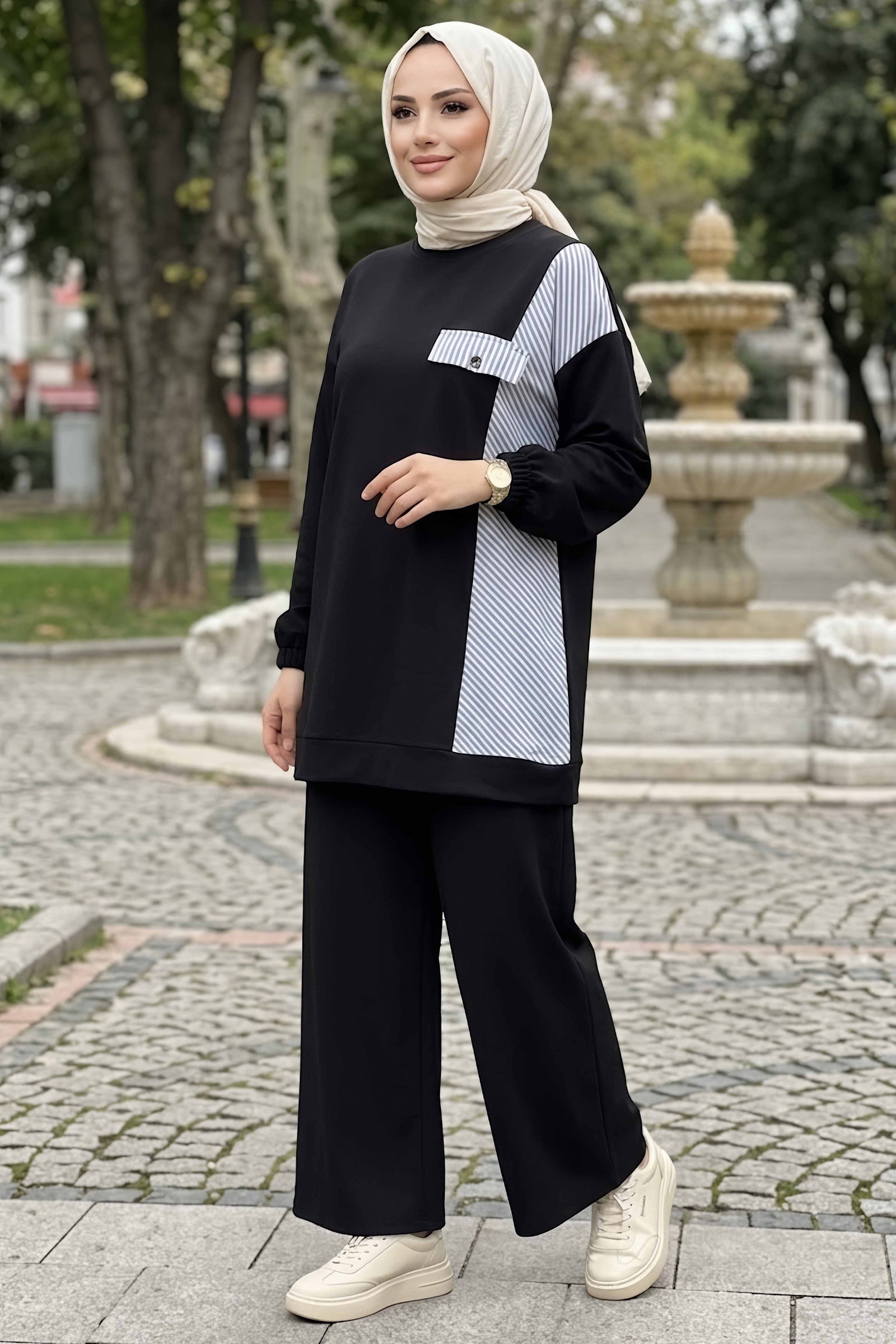 Garnili Oysh Modal Takım Siyah - 28921-SIYAH - 1