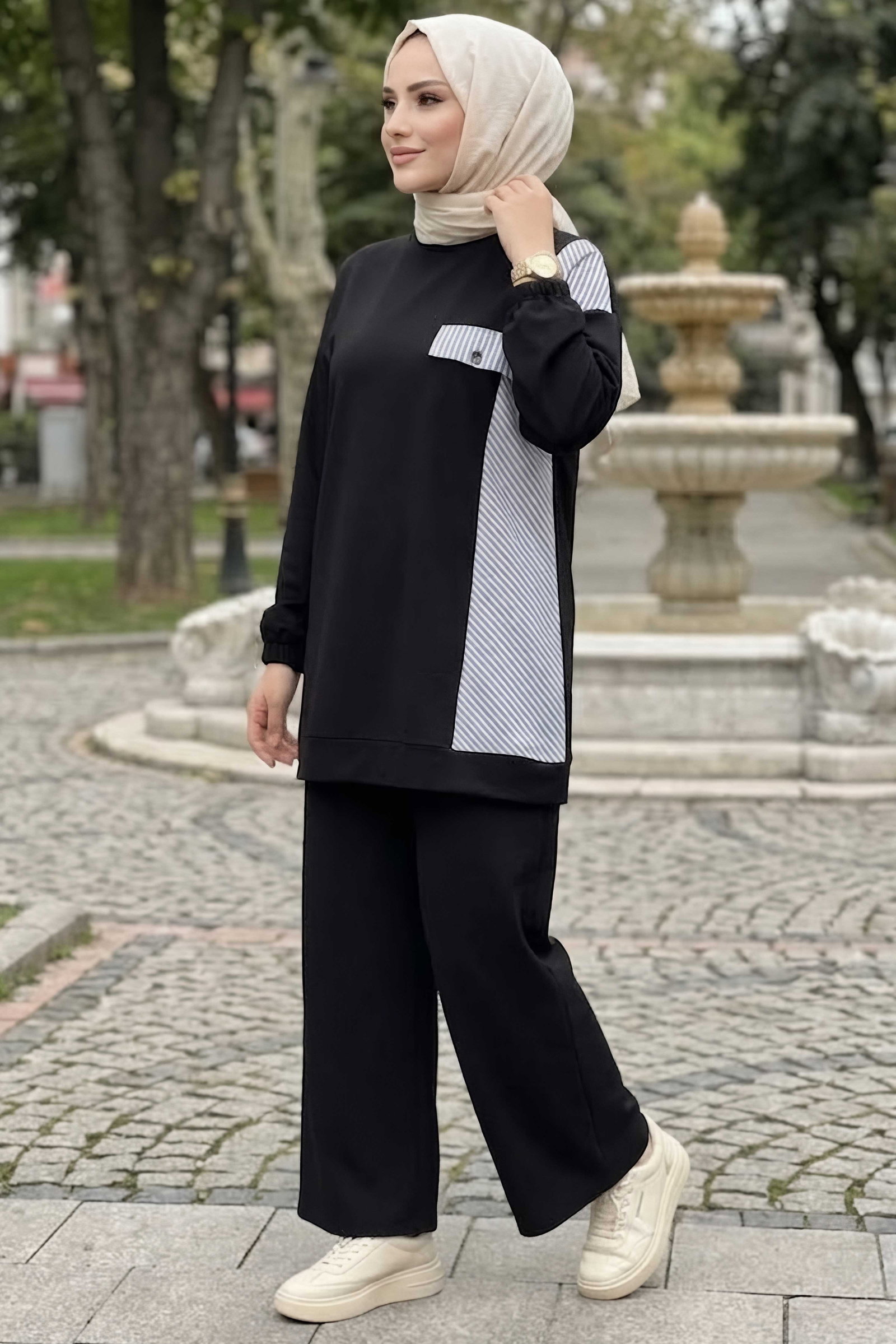 Garnili Oysh Modal Takım Siyah - 28921-SIYAH - 2