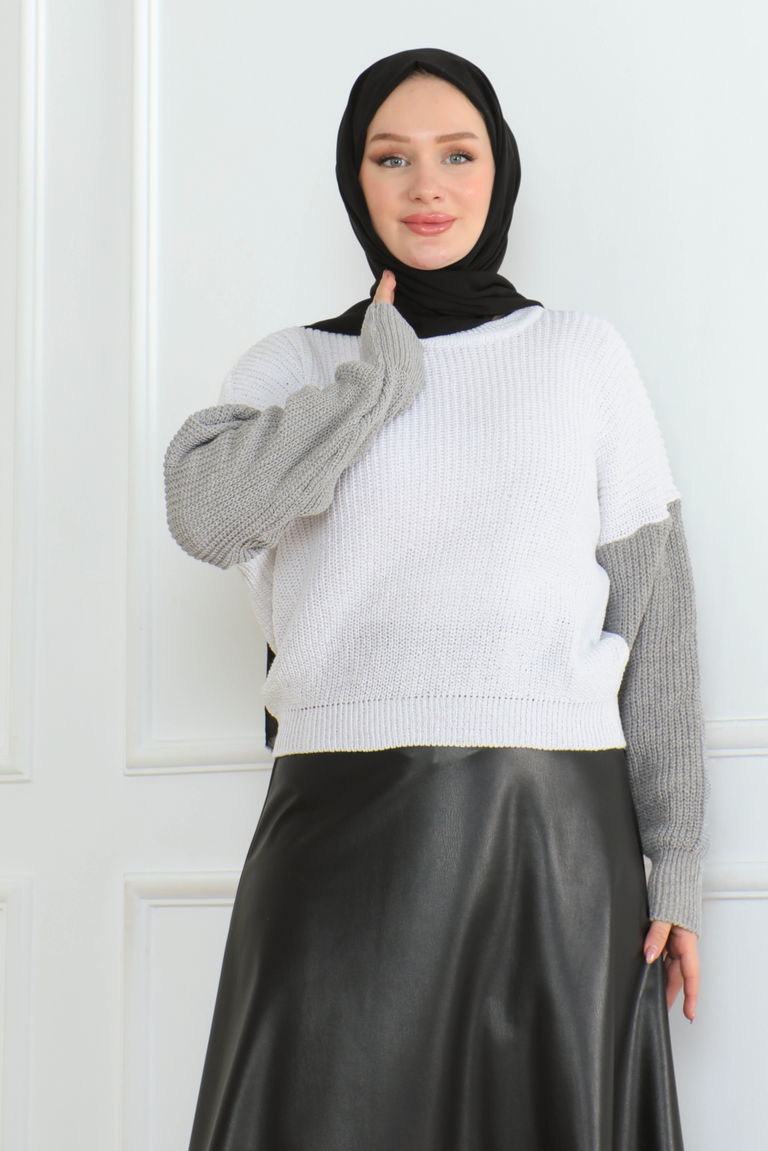 Garnili Triko Kazak - 27759-GRI - TOFİSA