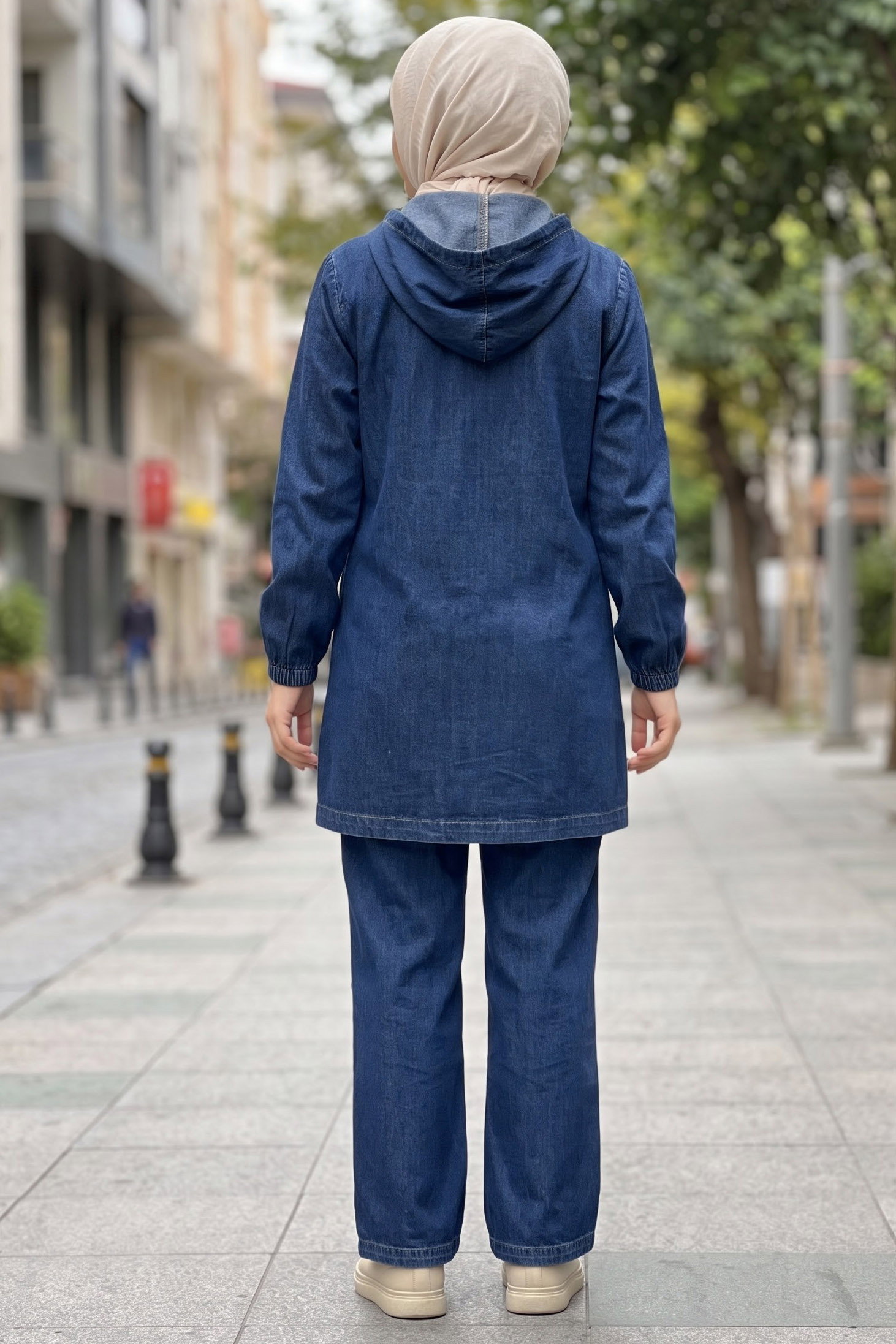 Geniş Cep Detaylı Kot Takım Lacivert - 29305-LACIVERT - 3