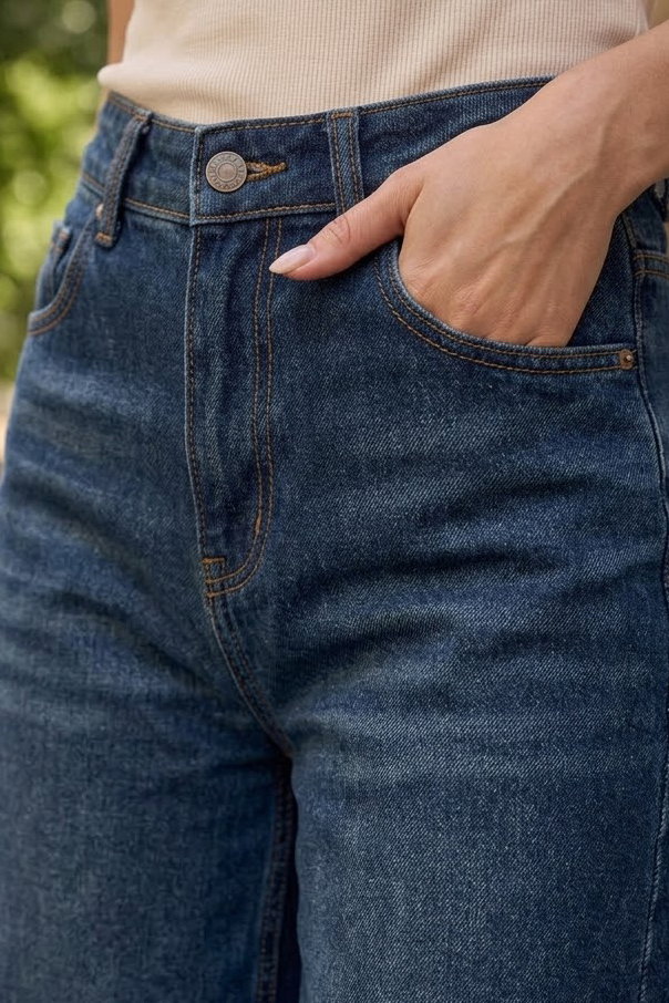 Geniş Paça Kot Pantolon Yeşil Tint Yikama - K3004-YESIL-TINT-YIKAMA - 3