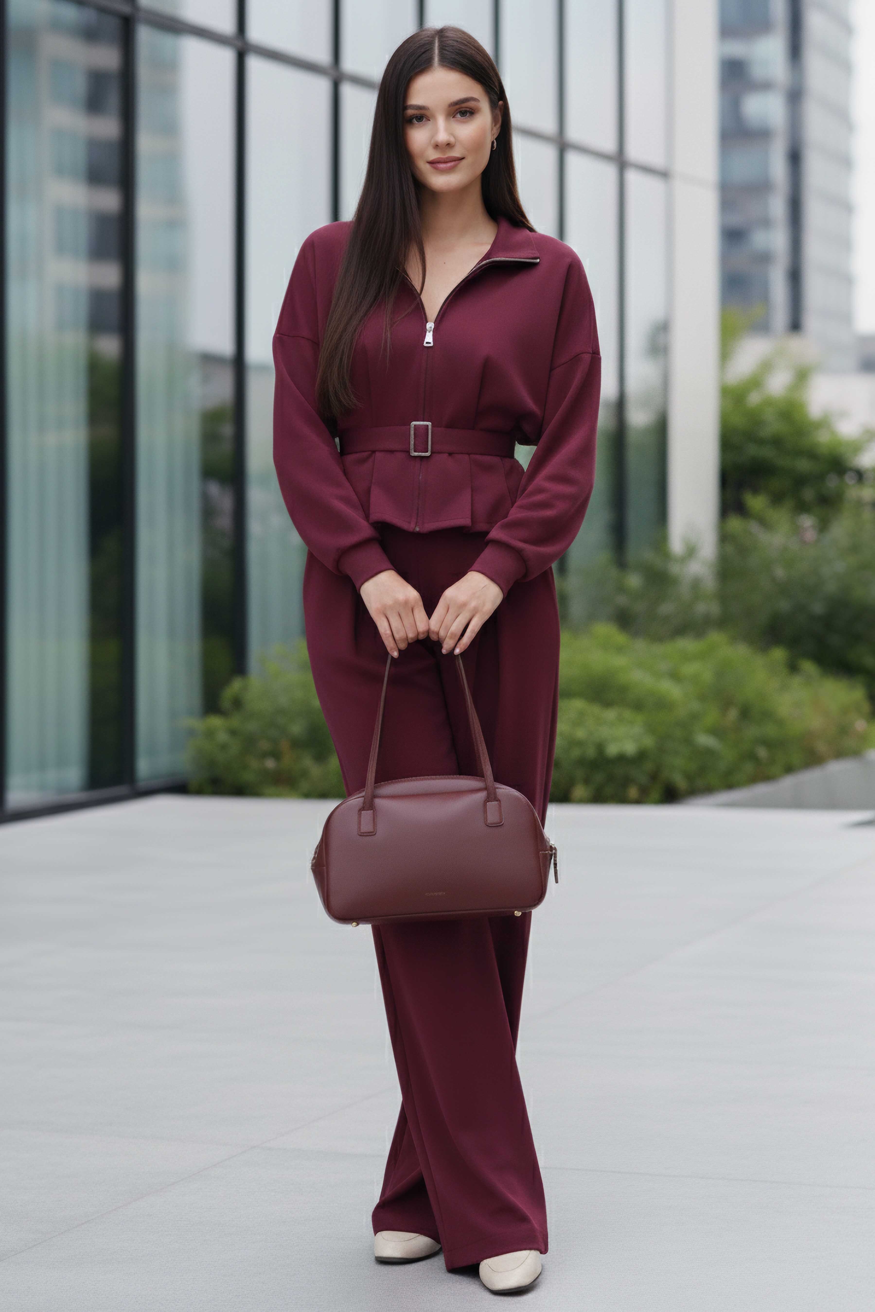 Gipeli Modal İkili Takım - 28093-BORDO - 2