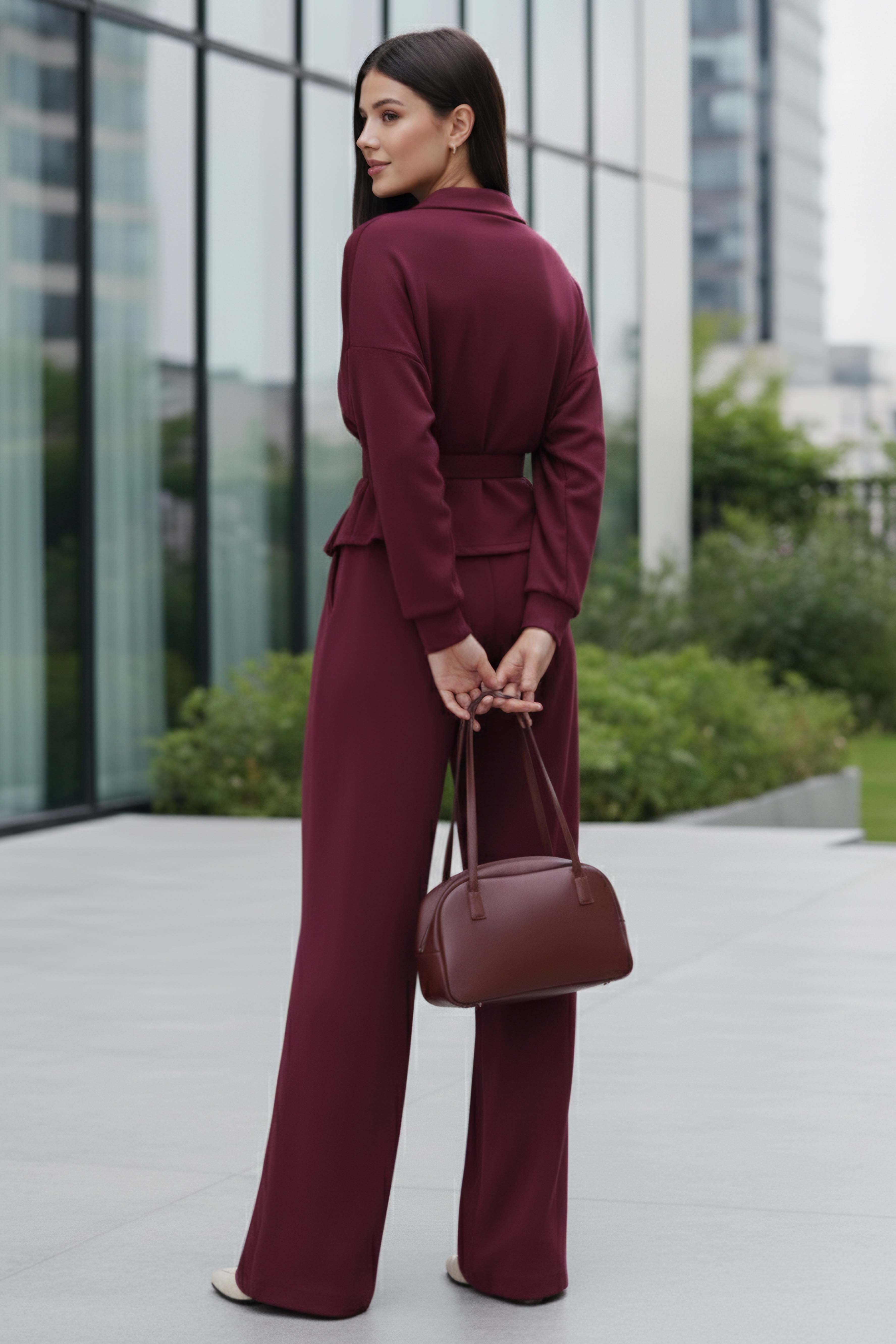 Gipeli Modal İkili Takım - 28093-BORDO - 3