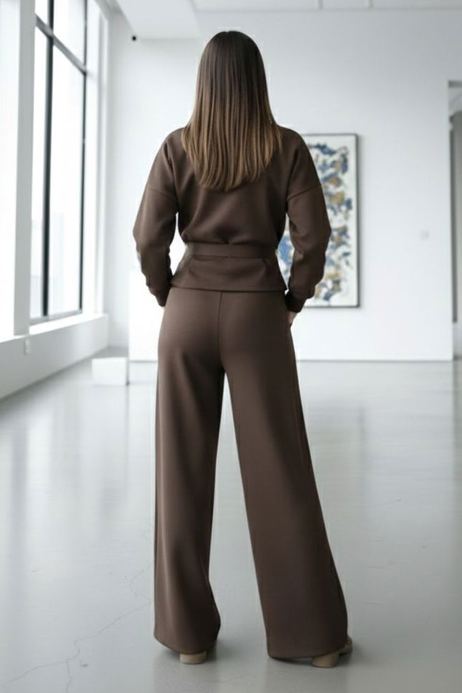 Gipeli Modal İkili Takım - 28093-KAHVE - 3