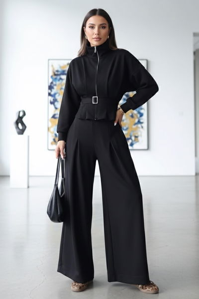 Gipeli Modal İkili Takım - 28093-SIYAH 