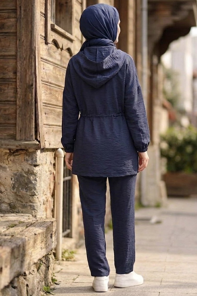 Göğüs Kapak Detaylı İkili Takım Lacivert - 2130-LACIVERT - 3