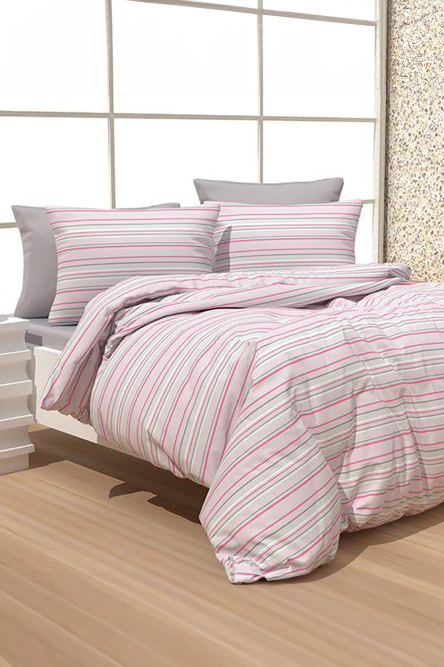 Gri Tek Kişilik Nevresim Seti - 25989 - 1