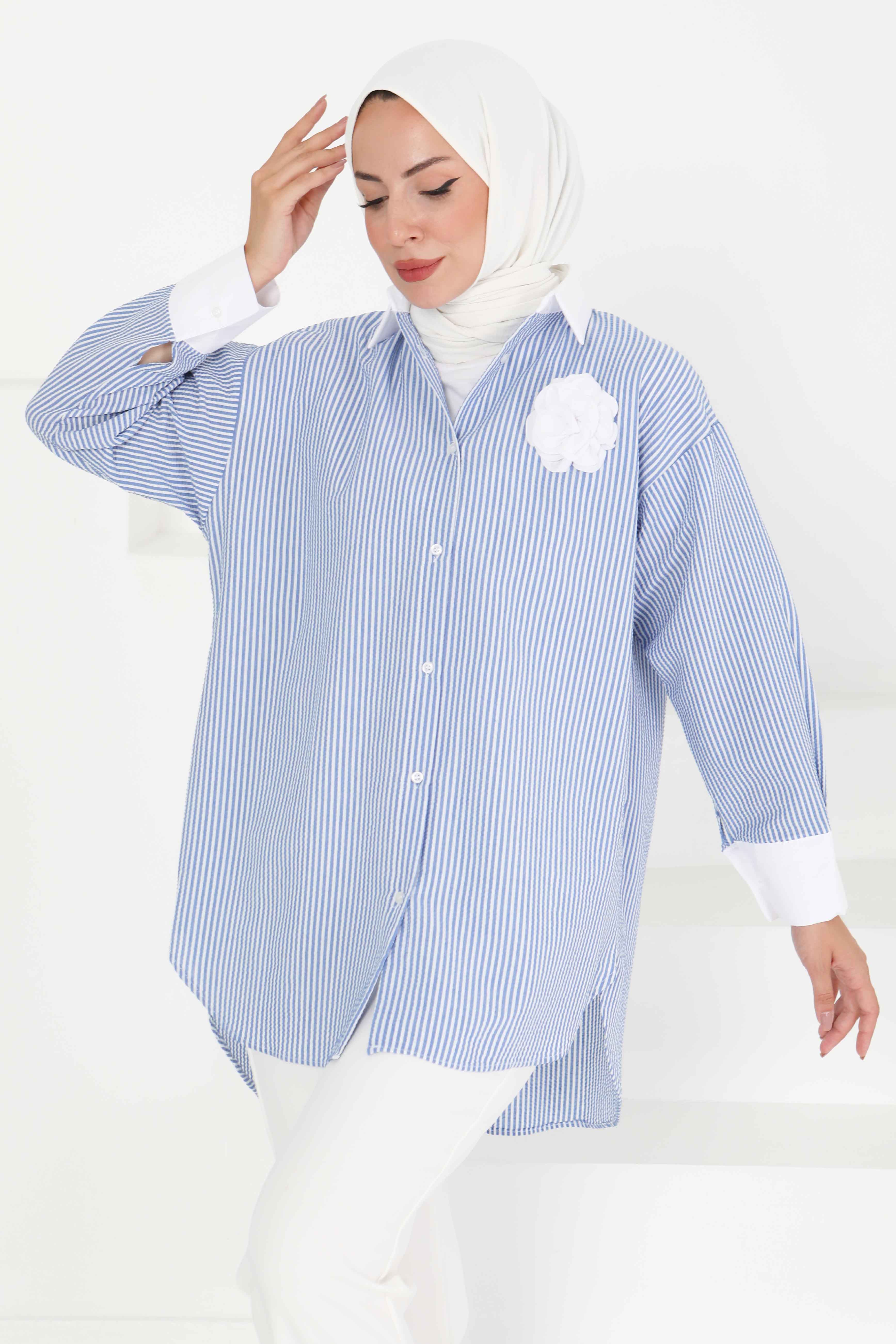Gül Detaylı Tunik - 27434 - 1
