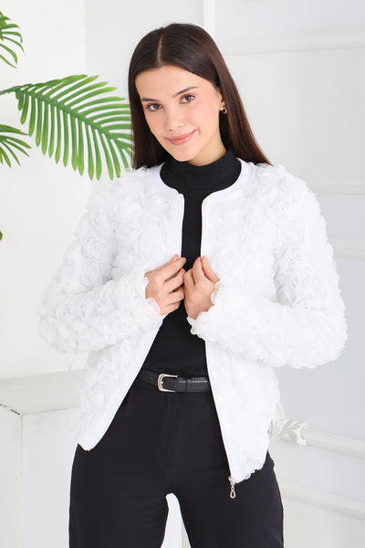 Güllü Tül Mont - 28014-BEYAZ 