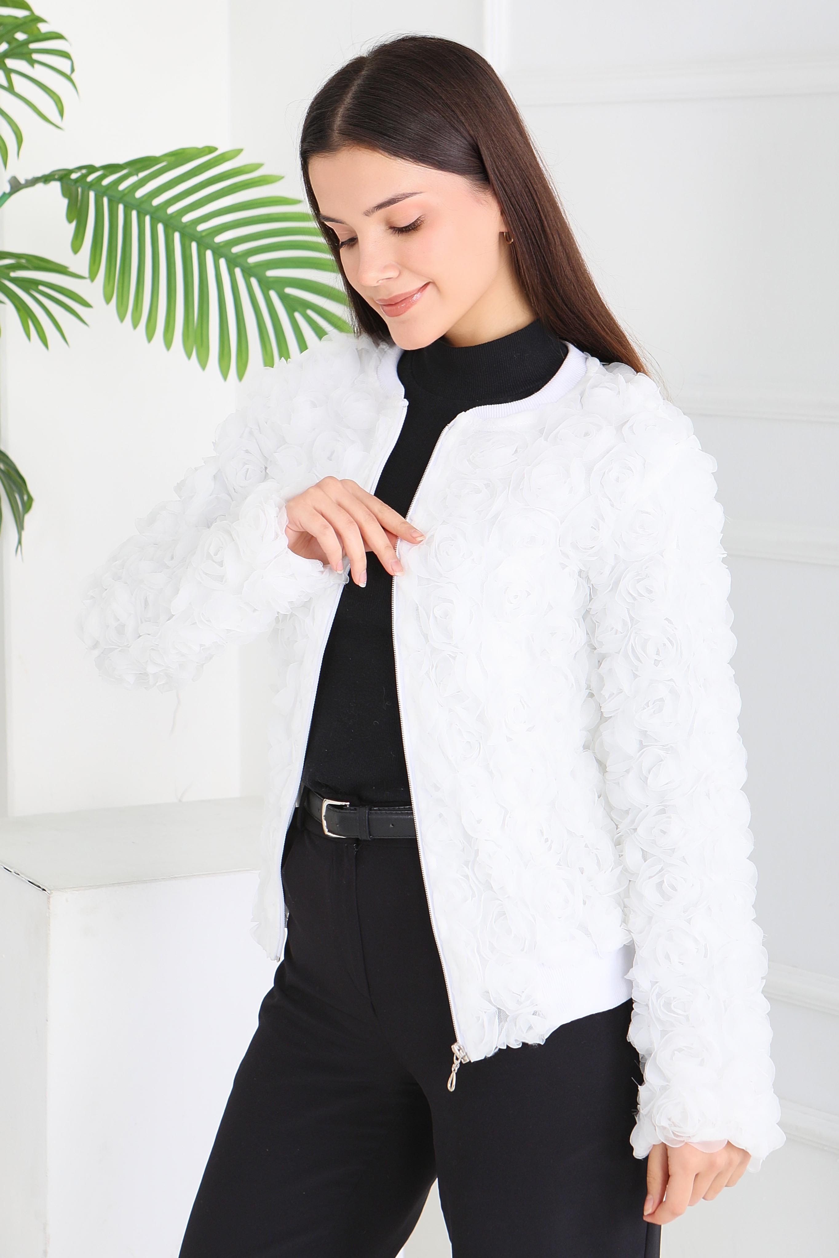 Güllü Tül Mont - 28014-BEYAZ - 3