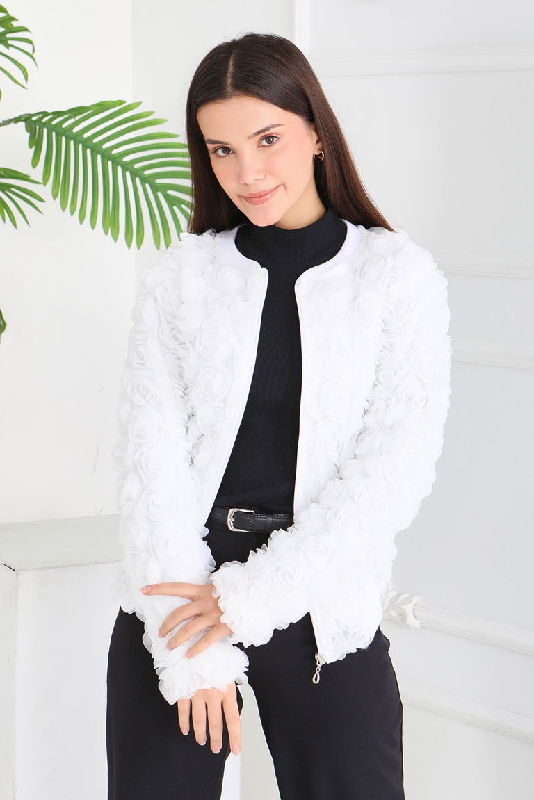 Güllü Tül Mont - 28014-BEYAZ - TOFİSA