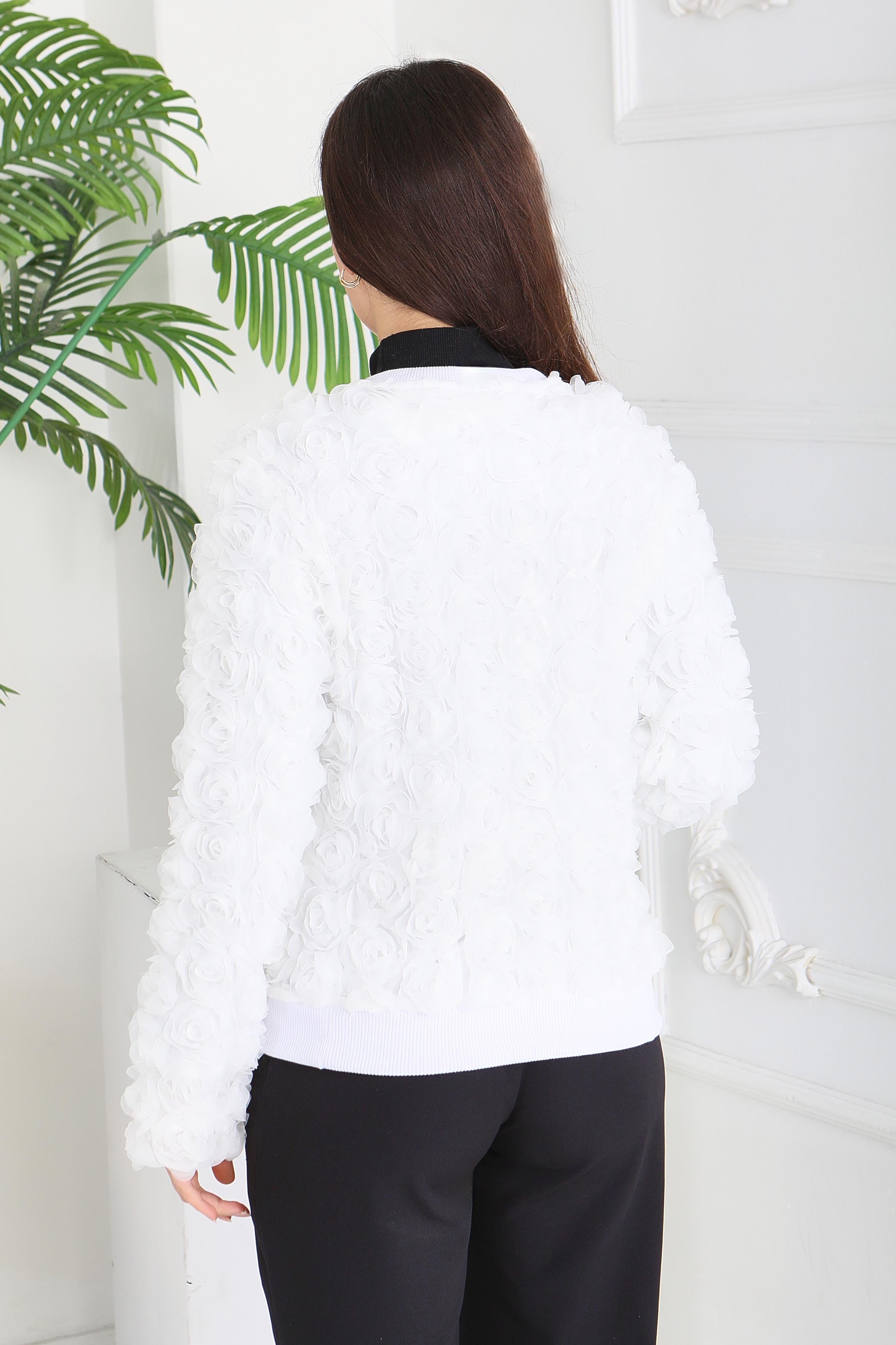 Güllü Tül Mont - 28014-BEYAZ - 5